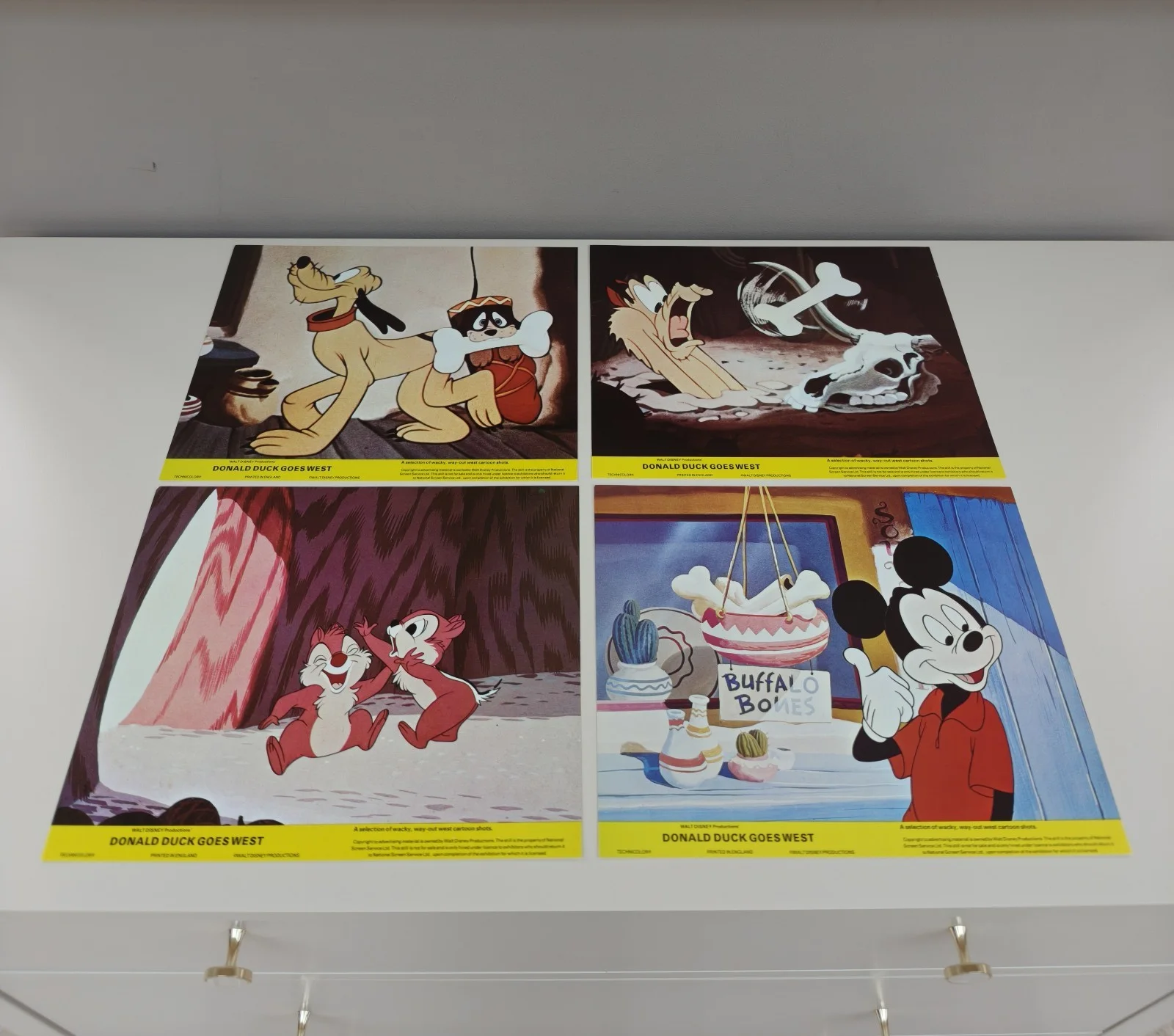 Donald Duck Goes West Lobby Cards Film Stills /Front House Cartoon 1980s Vintage, изображение 2