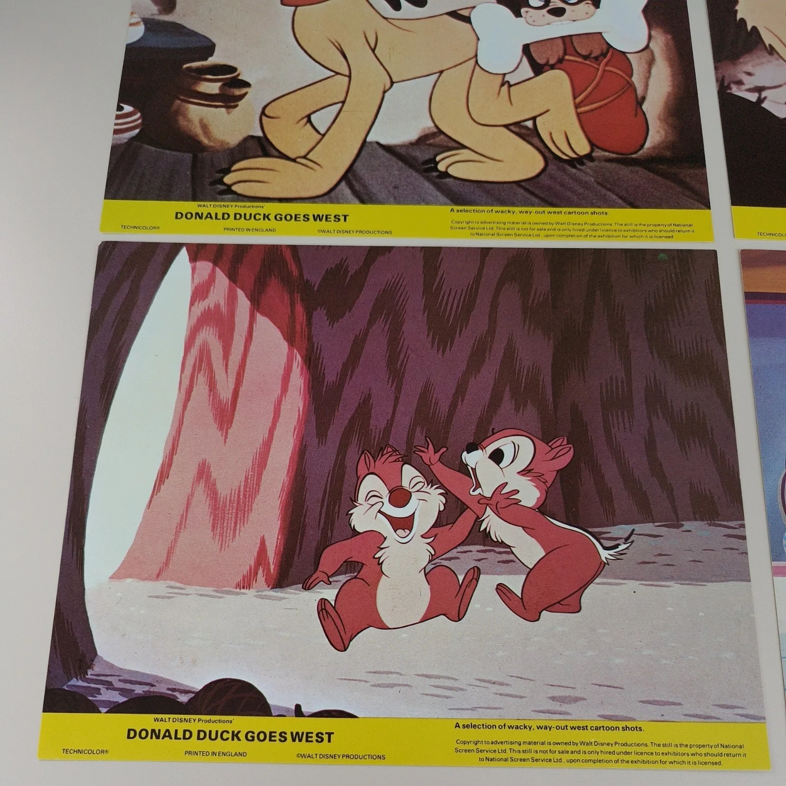 Donald Duck Goes West Lobby Cards Film Stills /Front House Cartoon 1980s Vintage, изображение 3