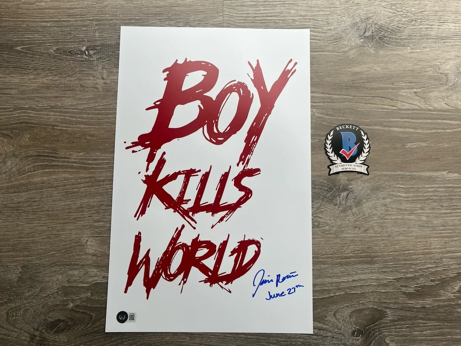 Jessica Rothe — Jessica Rothe Signed Boy Kills World 11x17 Photo Beckett COA June 27th