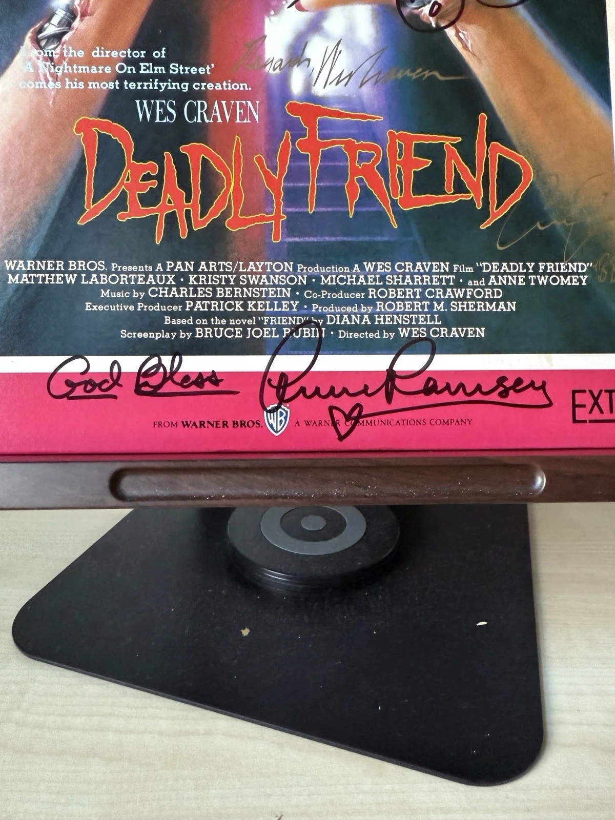 Deadly Friend Hand Signed Laserdisc Kristy Swanson Wes Craven, изображение 4