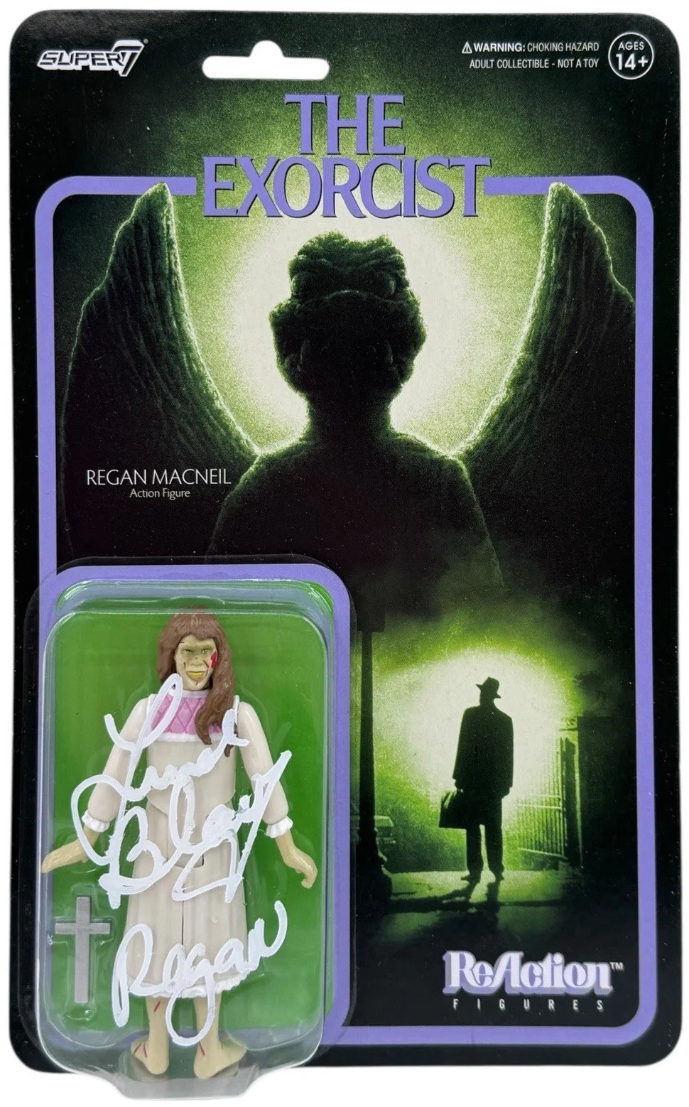 Linda Blair — Linda Blair Signed Regan MacNeil ReAction Figure w/ "Regan" BAS Witnessed