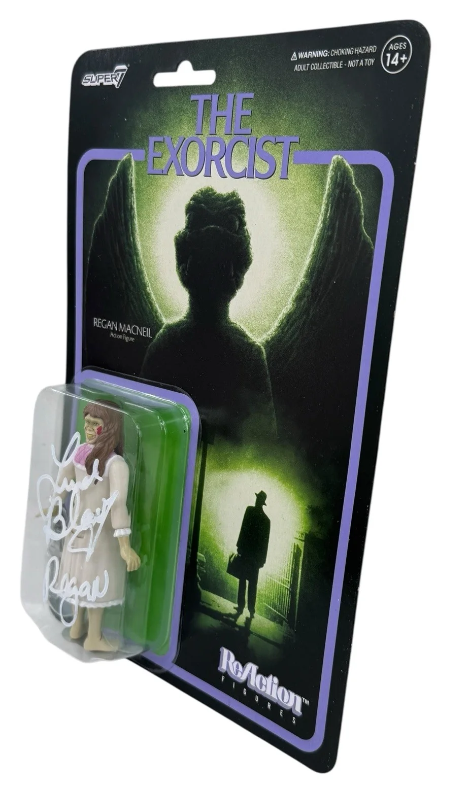Linda Blair — Linda Blair Signed Regan MacNeil ReAction Figure w/ "Regan" BAS Witnessed, изображение 3