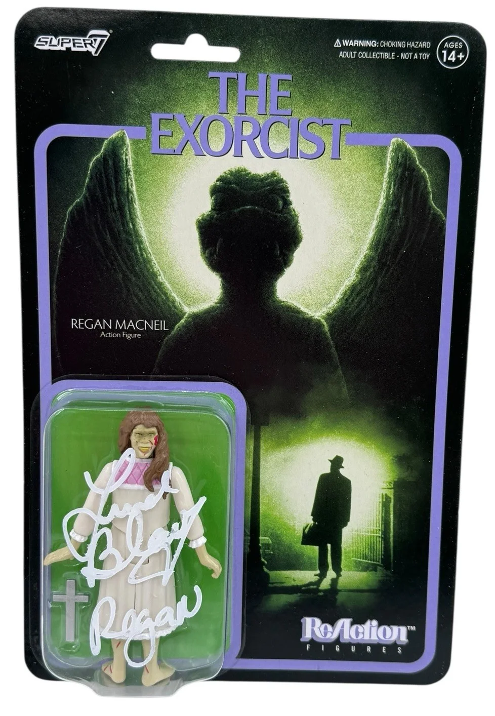 Linda Blair — Linda Blair Signed Regan MacNeil ReAction Figure w/ "Regan" BAS Witnessed, изображение 4