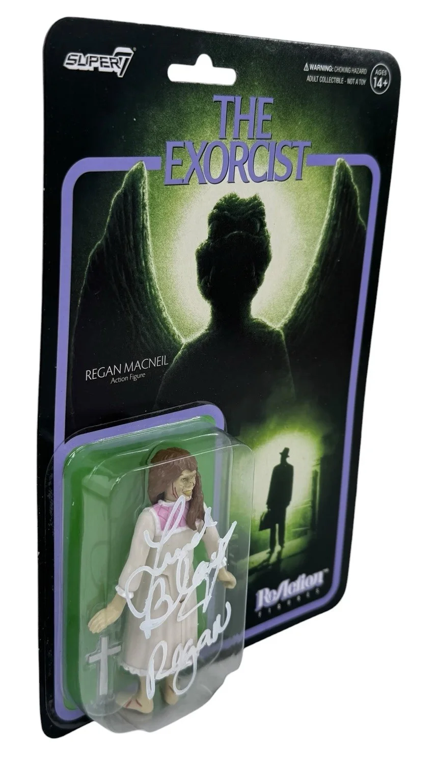 Linda Blair — Linda Blair Signed Regan MacNeil ReAction Figure w/ "Regan" BAS Witnessed, изображение 5
