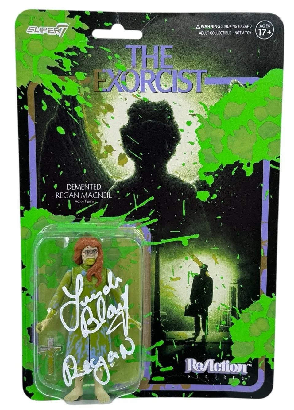 Linda Blair — Figura de reacción firmada por Linda Blair Regan (Vomit Splatter) con testigo BAS "Regan", изображение 4