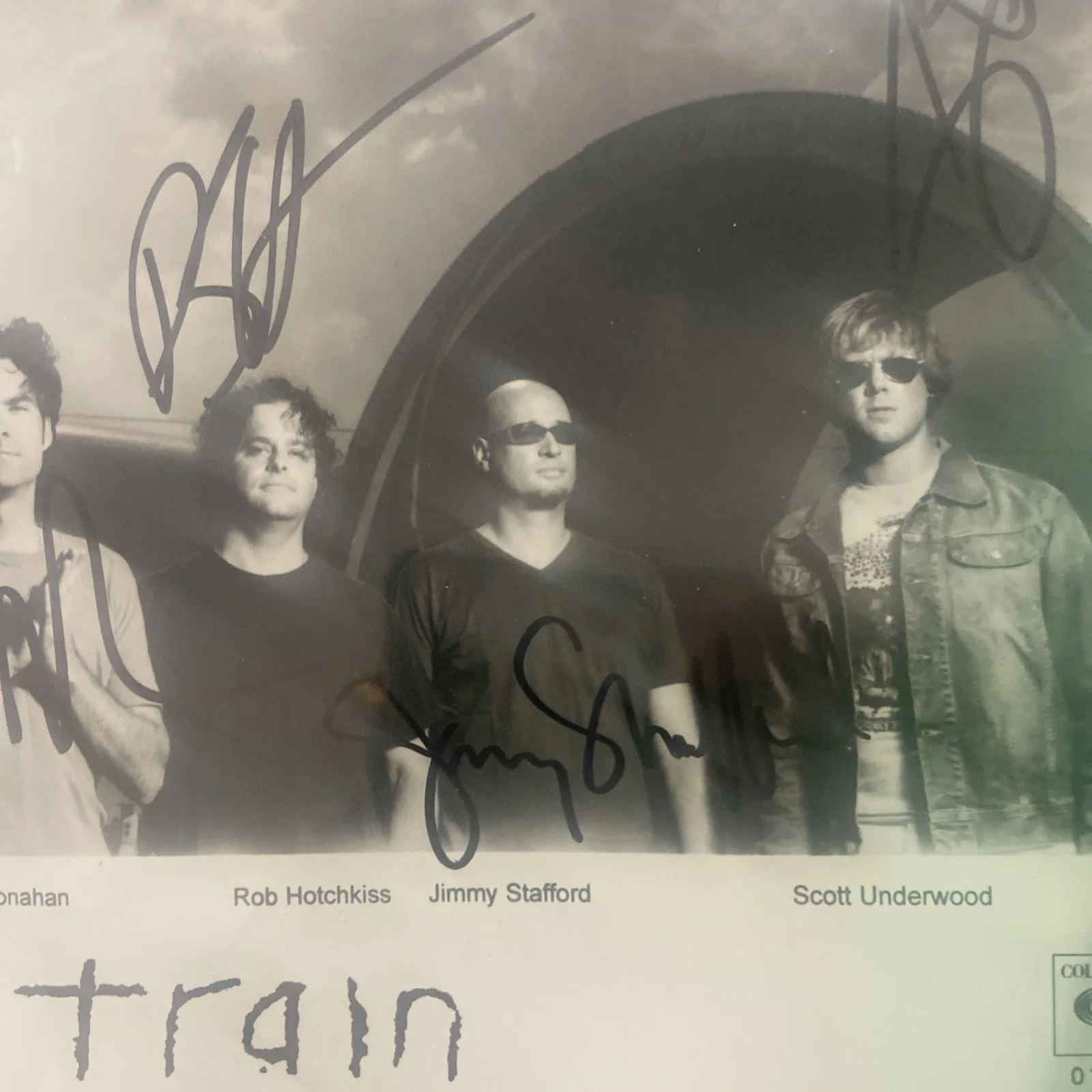 Train REAL full band early hand SIGNED 8x10 Photo Autographed Monahan Hotchkiss, изображение 5