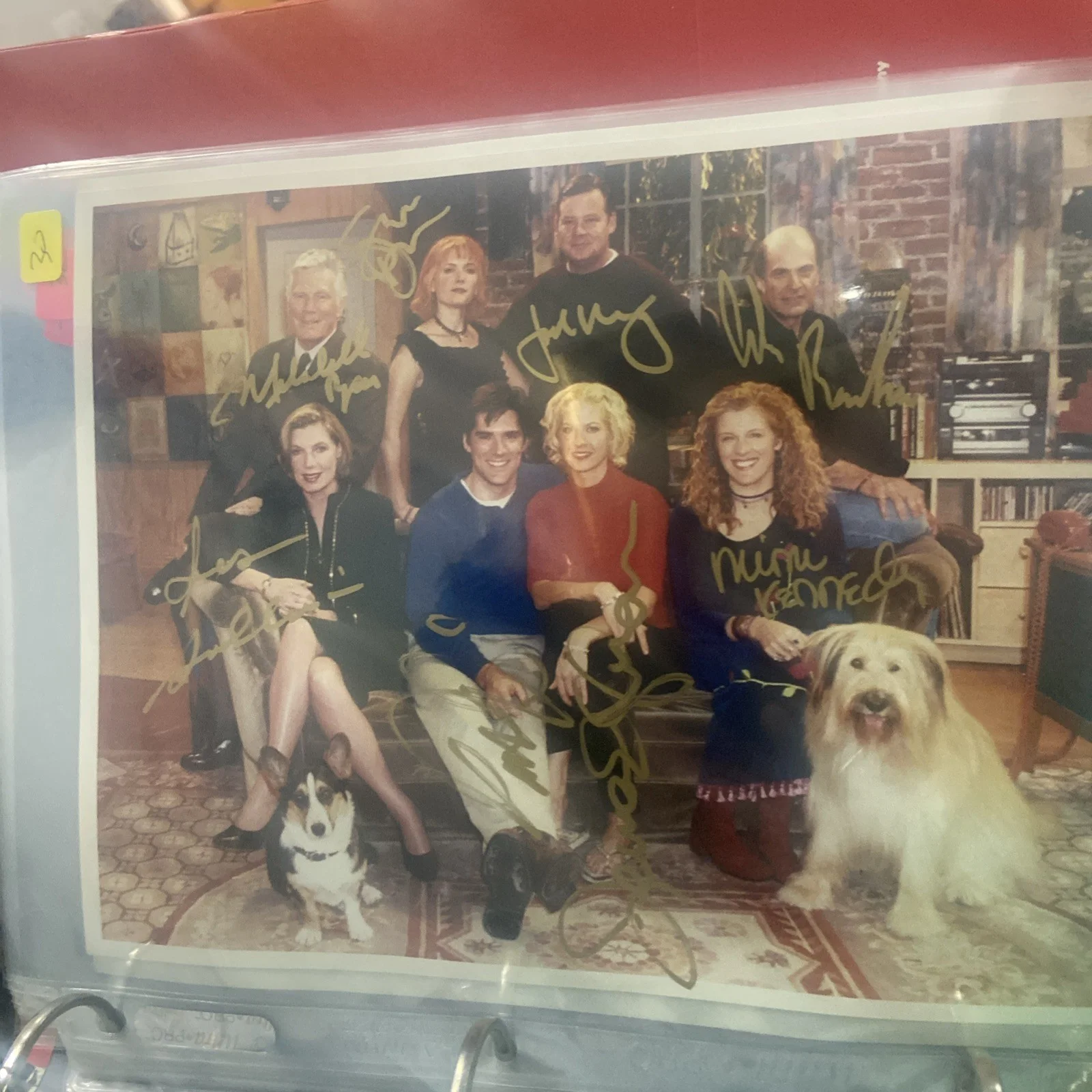 Thomas Gibson, Jenna Elfman, Alan Rachins, Mimi Kennedy — DHARMA & GREG TV CAST - AUTOGRAPHED SIGNED PHOTOGRAPH 8 signatures in gold ink