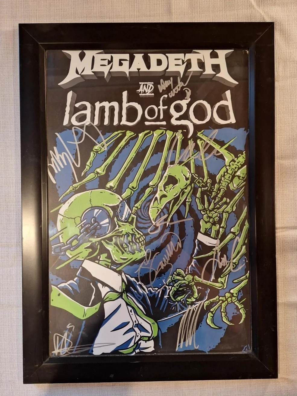 SIGNED Megadeth / Lamb Of God VIP 2021 Tour Poster Print & Pass autographed, изображение 2