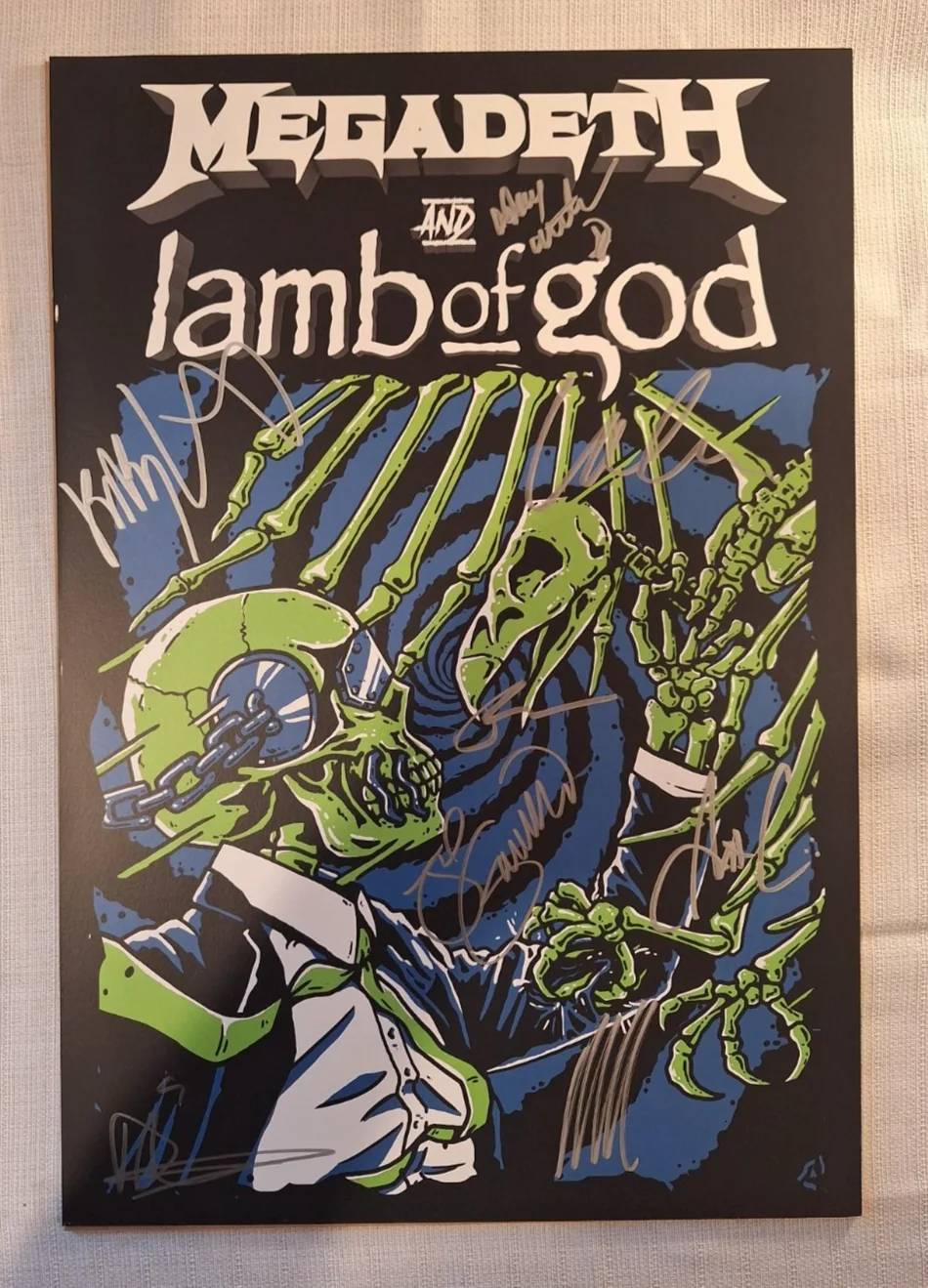 SIGNED Megadeth / Lamb Of God VIP 2021 Tour Poster Print & Pass autographed, изображение 3