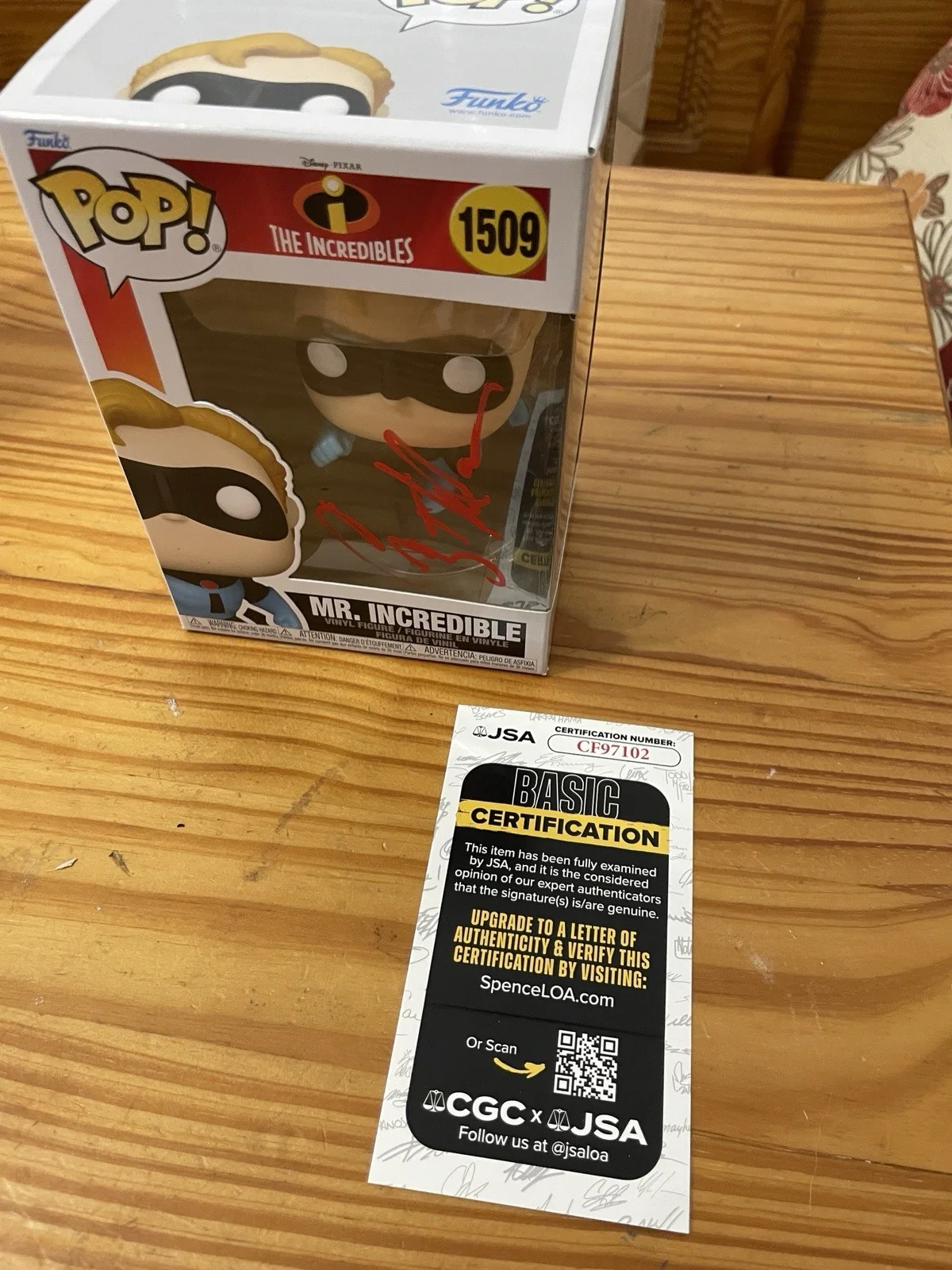 Craig T. Nelson — Craig T. Nelson Signed Mr. Incredible #1509 Funko Pop Vinyl Figure JSA COA, изображение 2