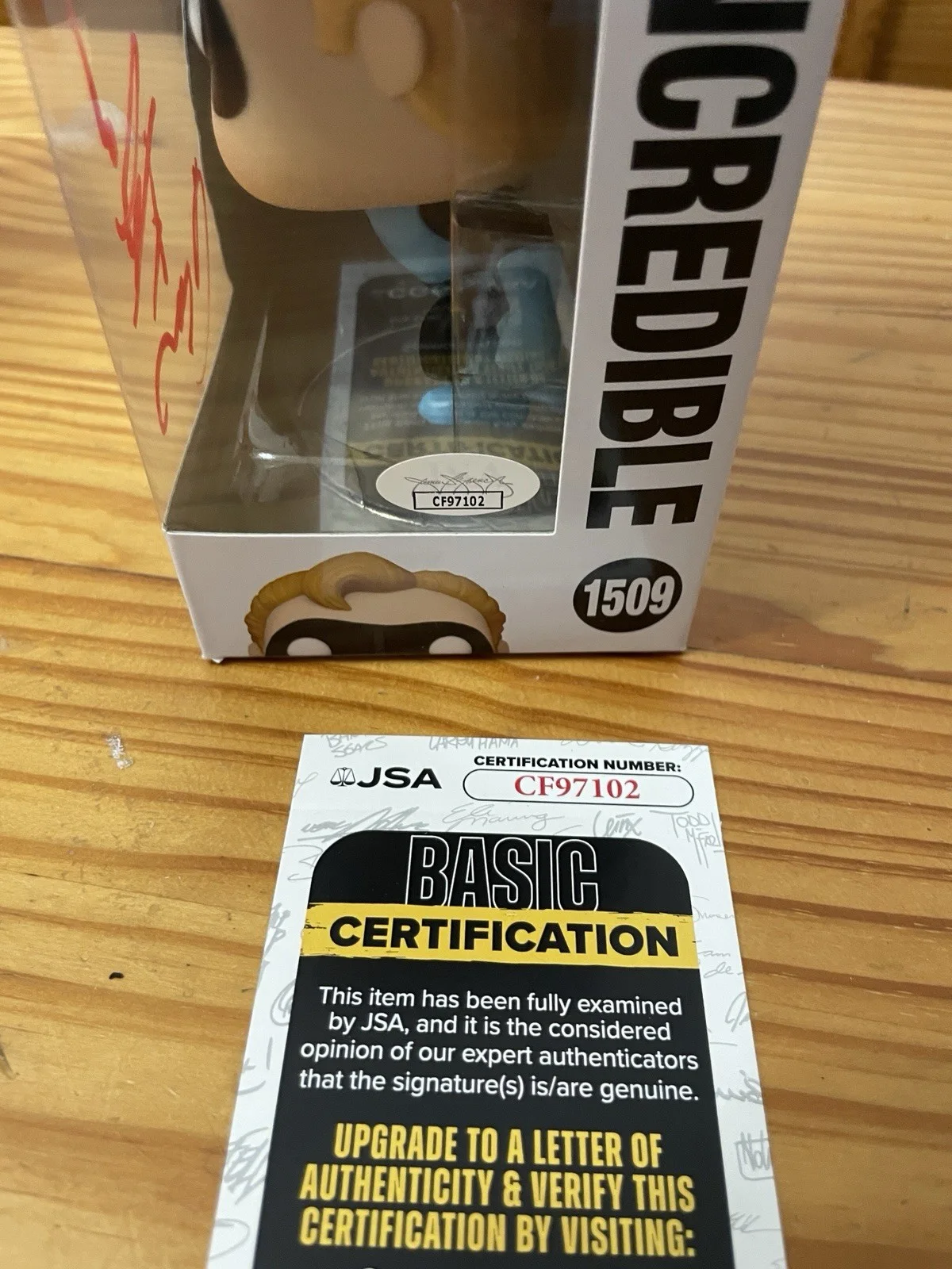 Craig T. Nelson — Craig T. Nelson Signed Mr. Incredible #1509 Funko Pop Vinyl Figure JSA COA, изображение 3
