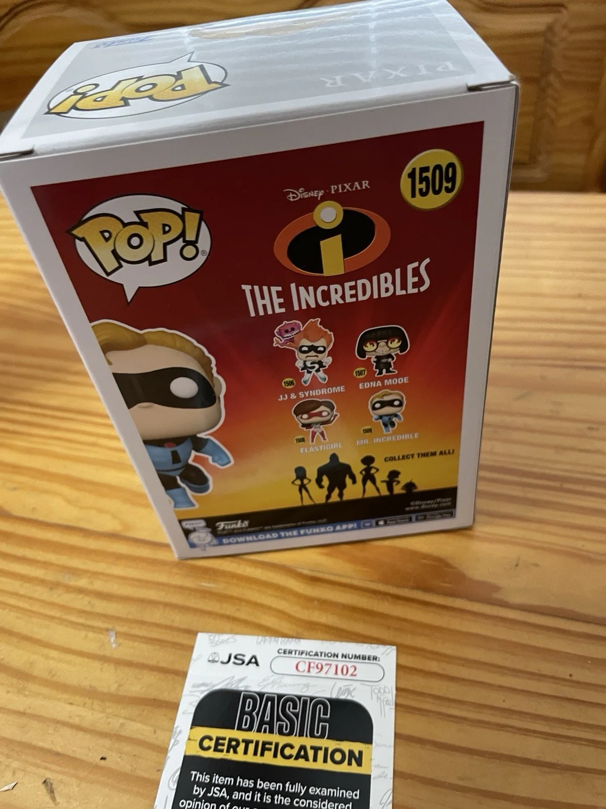 Craig T. Nelson — Craig T. Nelson Signed Mr. Incredible #1509 Funko Pop Vinyl Figure JSA COA, изображение 4
