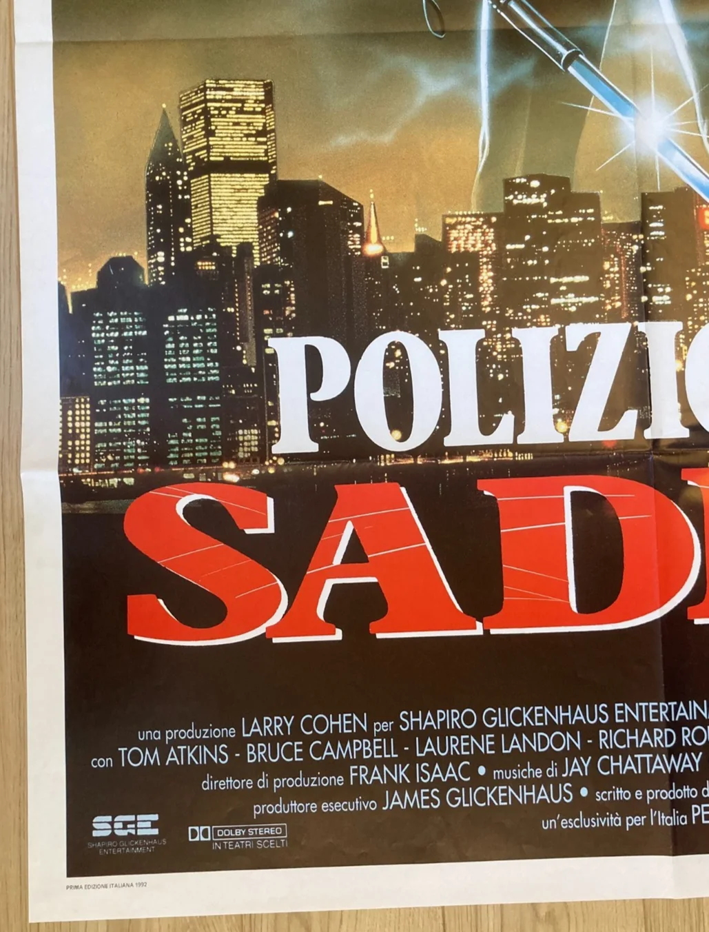 MANIAC COP 1988 Original Cinema ITALIAN 2 Fogli Movie POSTER 39x55in Slasher, изображение 4