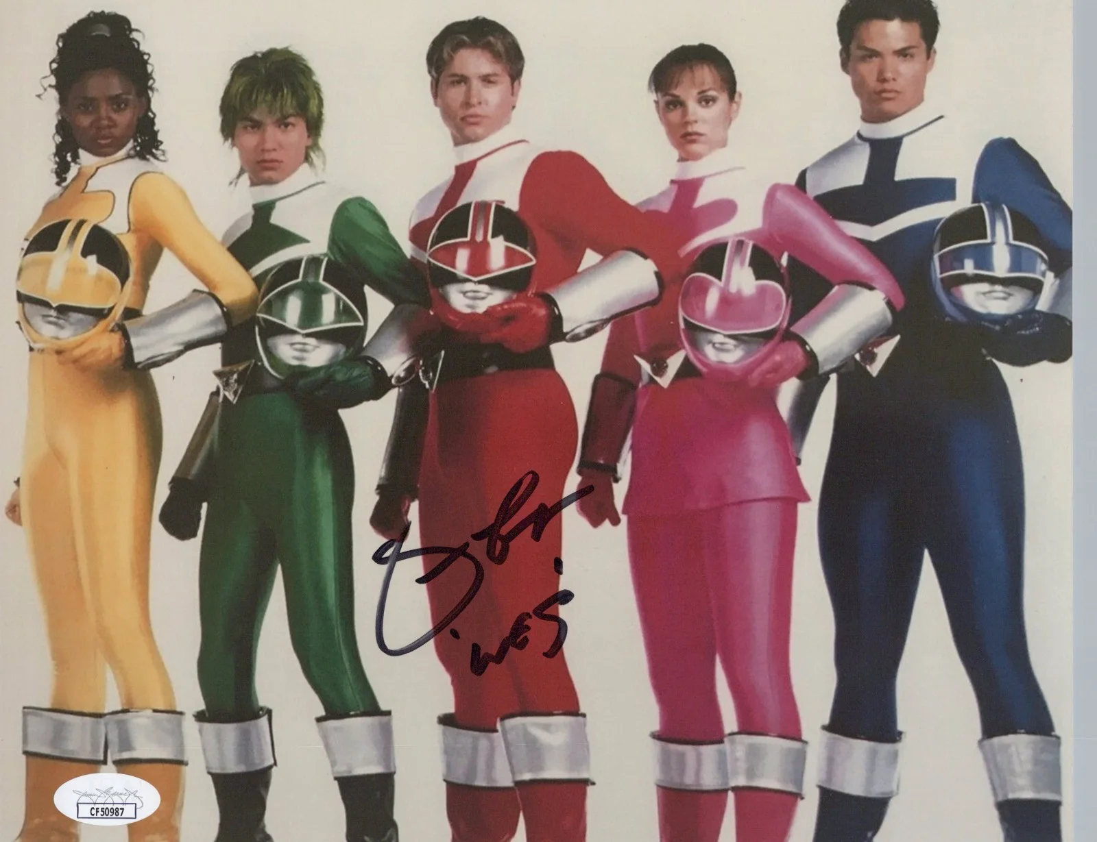 Jason Faunt — Power Rangers Time Force- Jason Faunt, Wes Collins signed 8x10 photo JSA COA