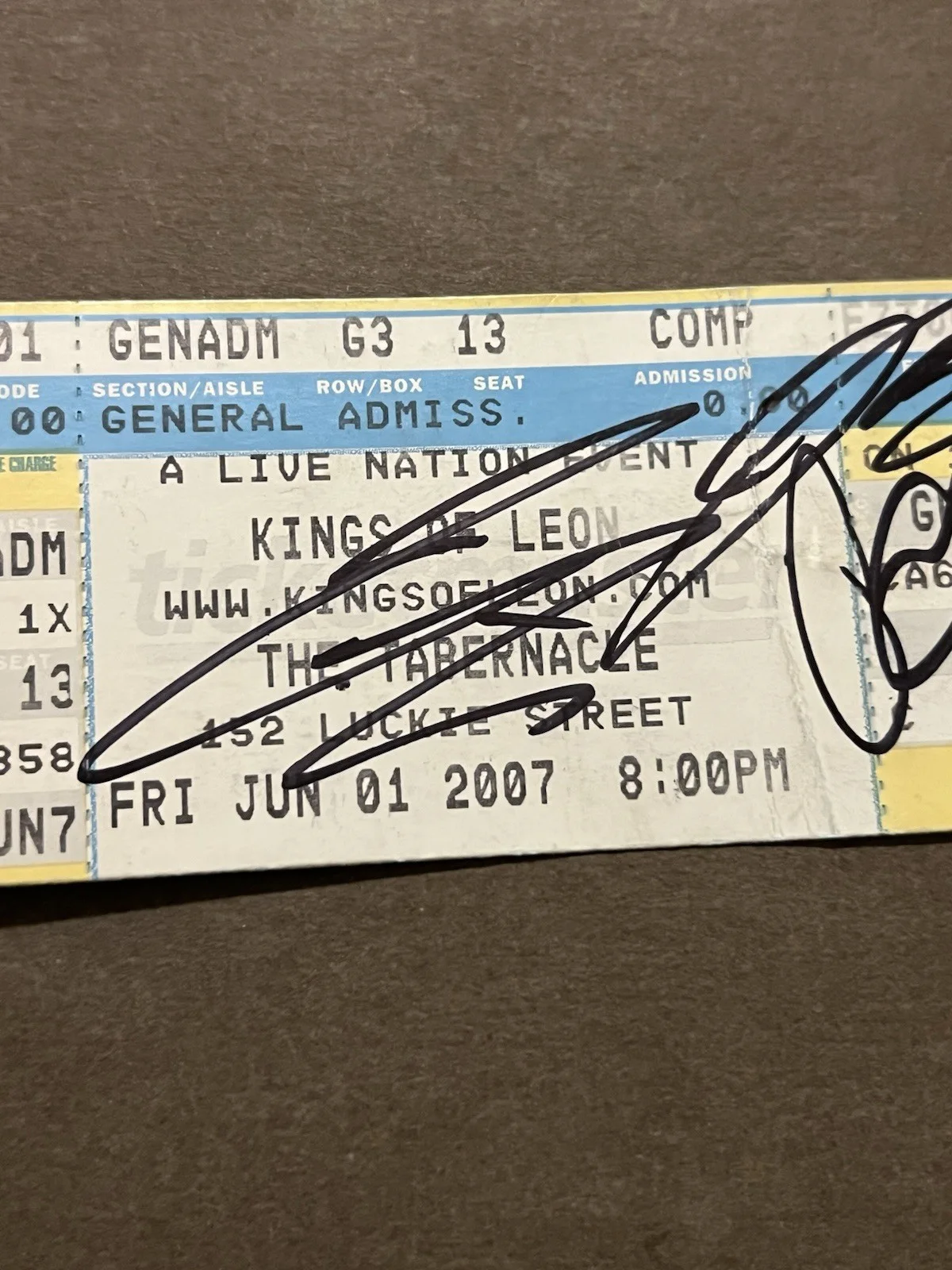 Kings Of Leon Signed Ticket Stub Atlanta Ga Sex On Fire, изображение 2