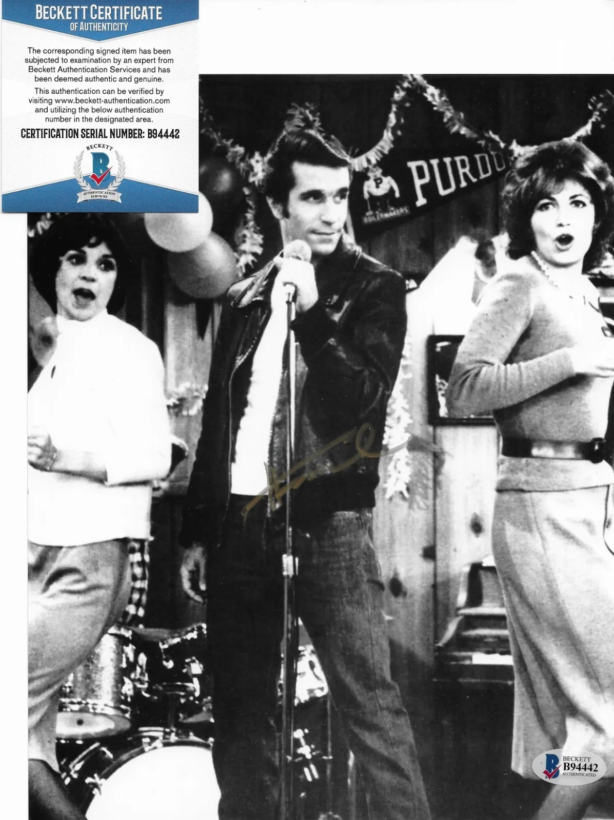 Henry Winkler — Henry Winkler Fonzie Fonz Happy Days BAS COA Signed 8x10 Photo Autographed, изображение 3