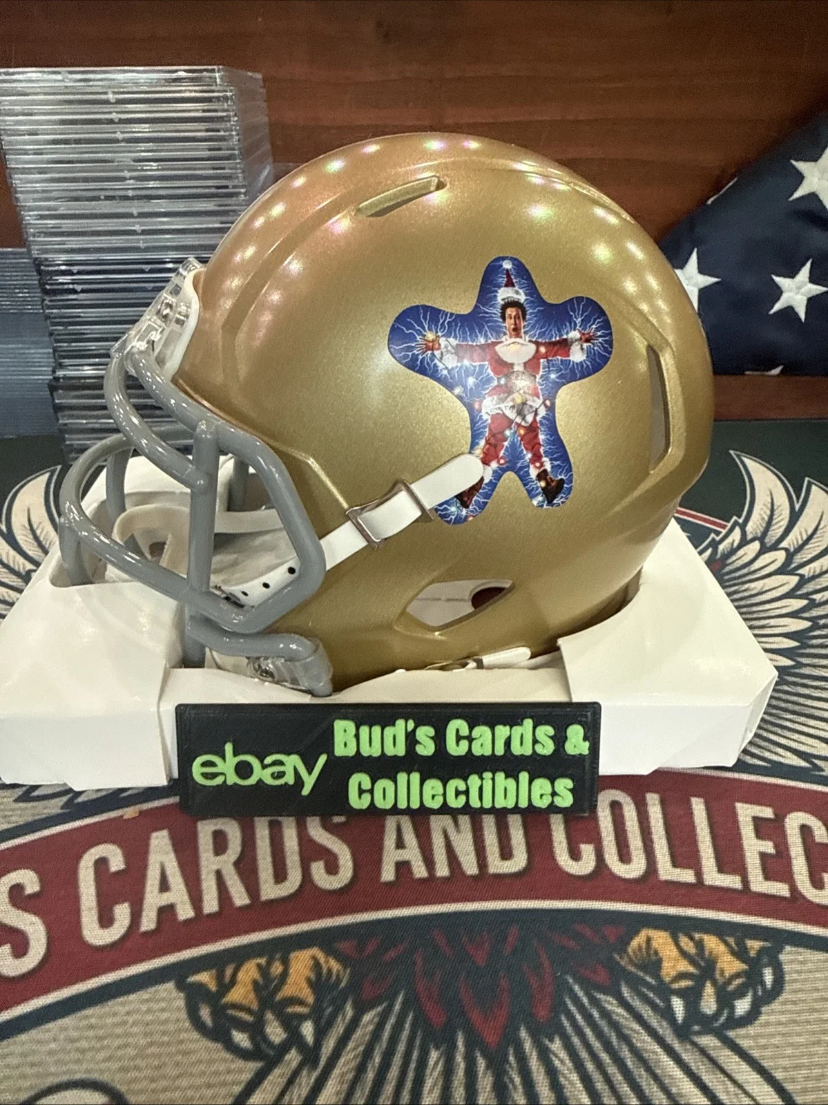 Chevy Chase — Chevy Chase Signed Christmas Vacation Riddell Mini Helmet Beckett COA, image 4