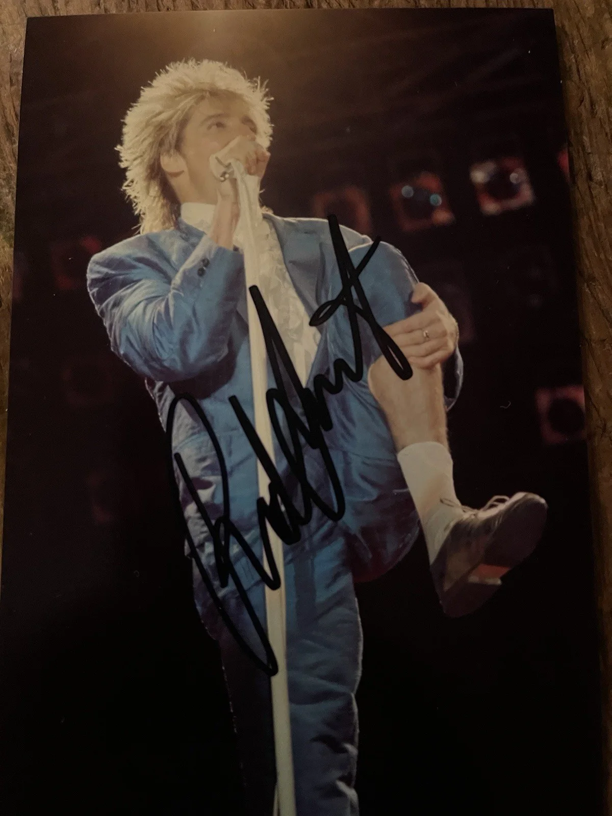 Rod Stewart, Hand Signed Original Vintage 4X6 Photograph. RARE, image 3