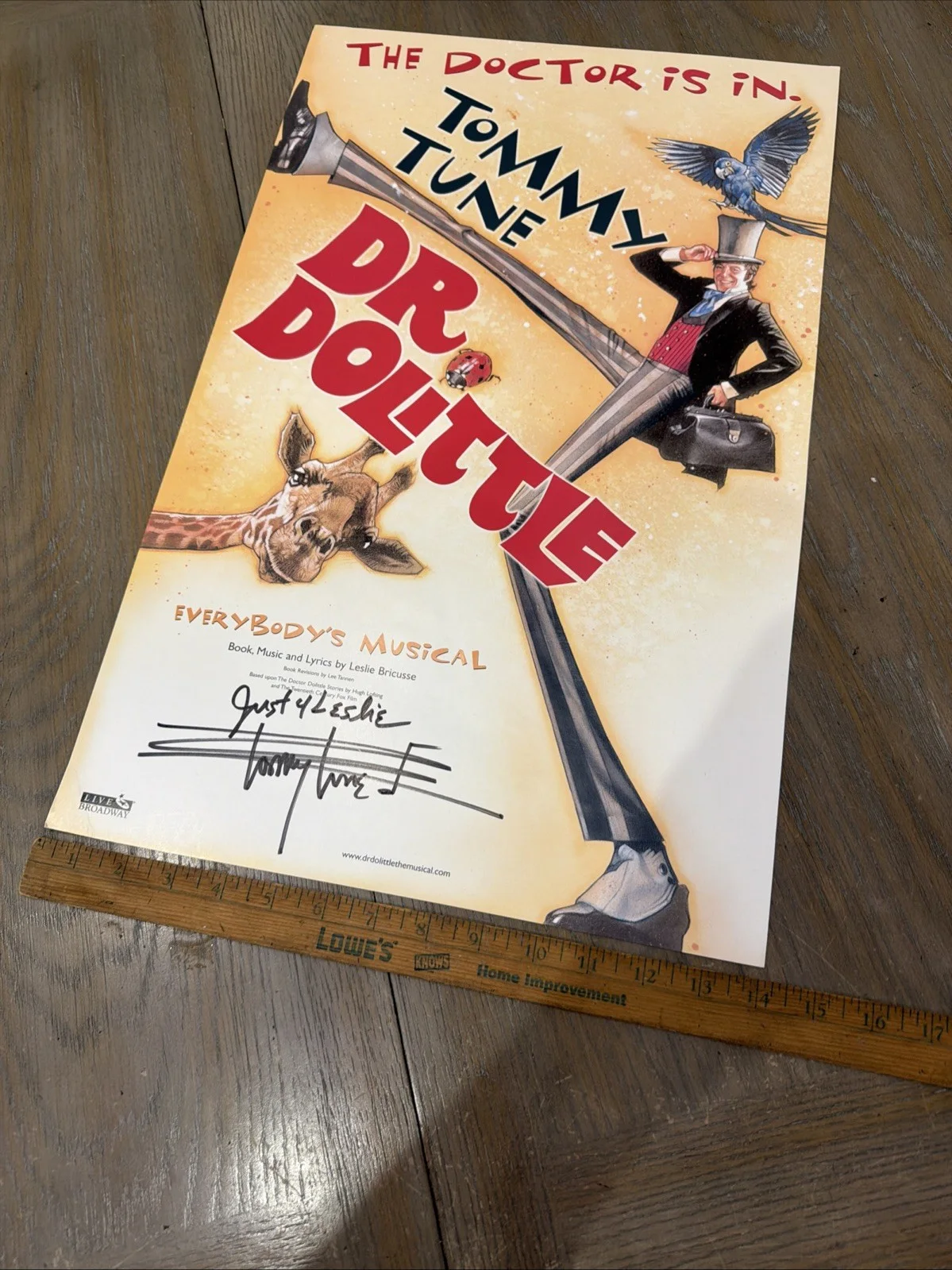 2006 Doctor Dr. Dolittle The Musical 14"x22" Print Signed x20 Tommy Tune Read, изображение 4