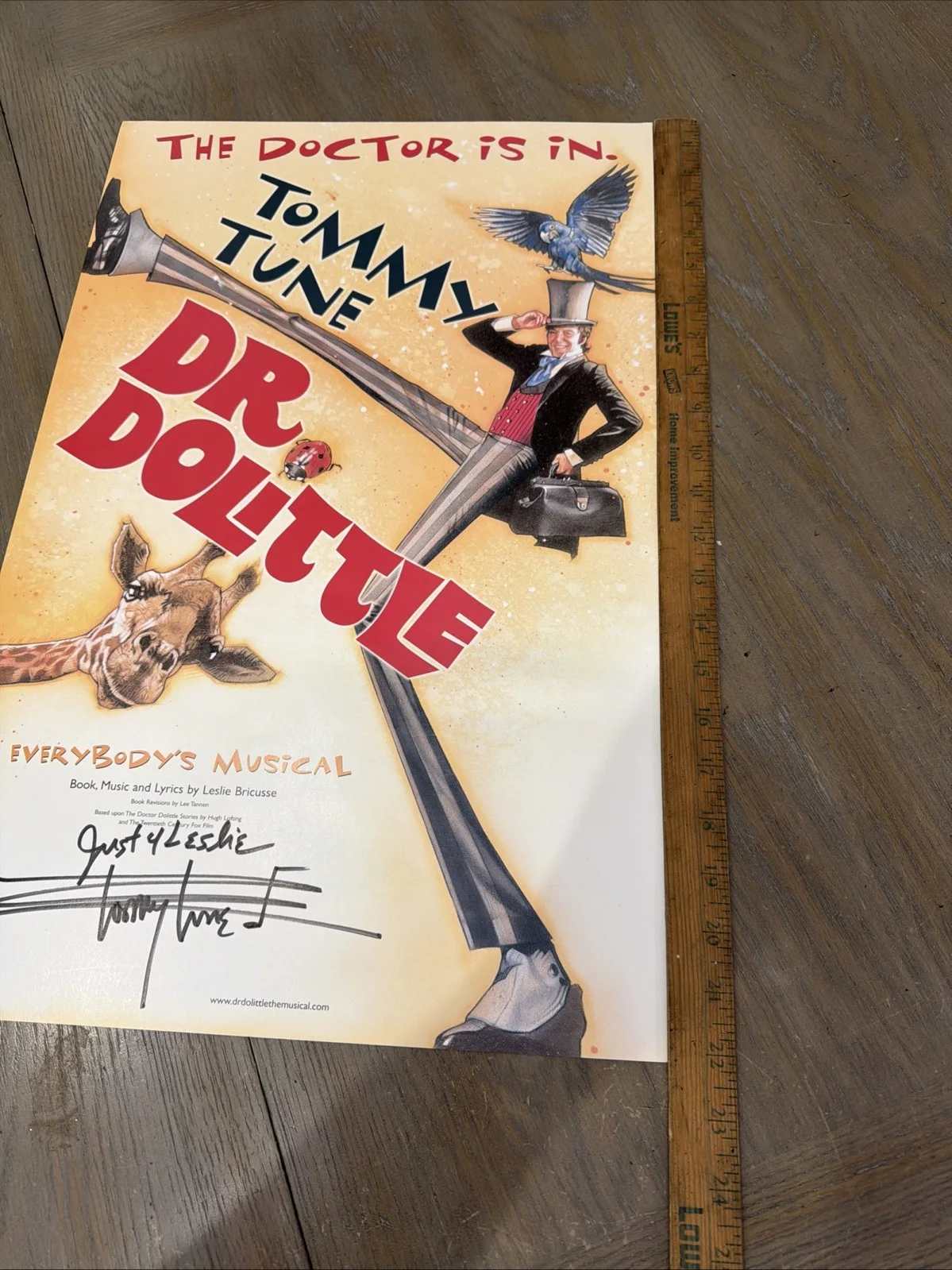 2006 Doctor Dr. Dolittle The Musical 14"x22" Print Signed x20 Tommy Tune Read, изображение 5
