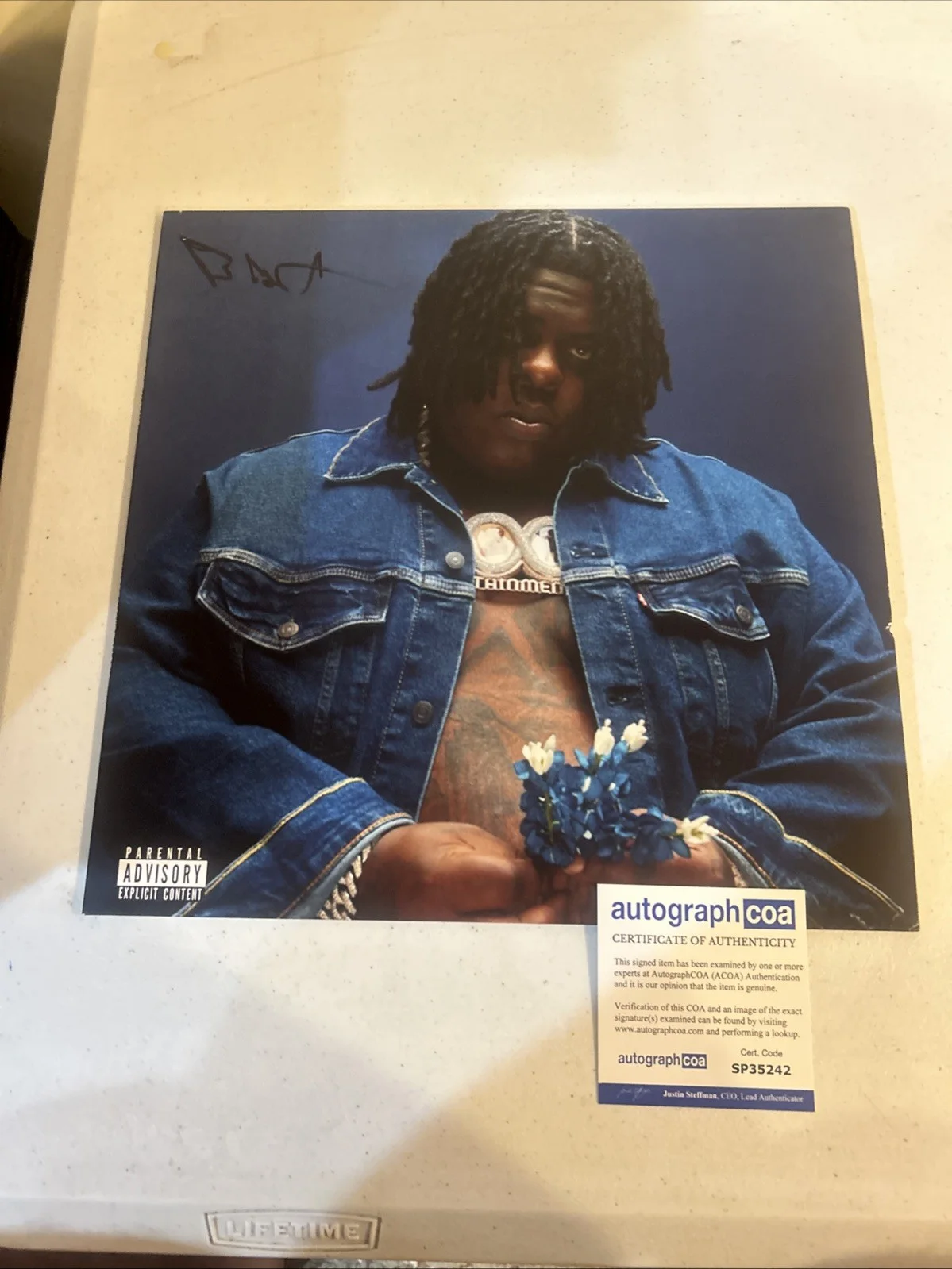 BIGXTHAPLUG SIGNED AUTOGRAPH VINYL ALBUM ACOA I HOPE YOURE HAPPY RECORD RAP, image 2
