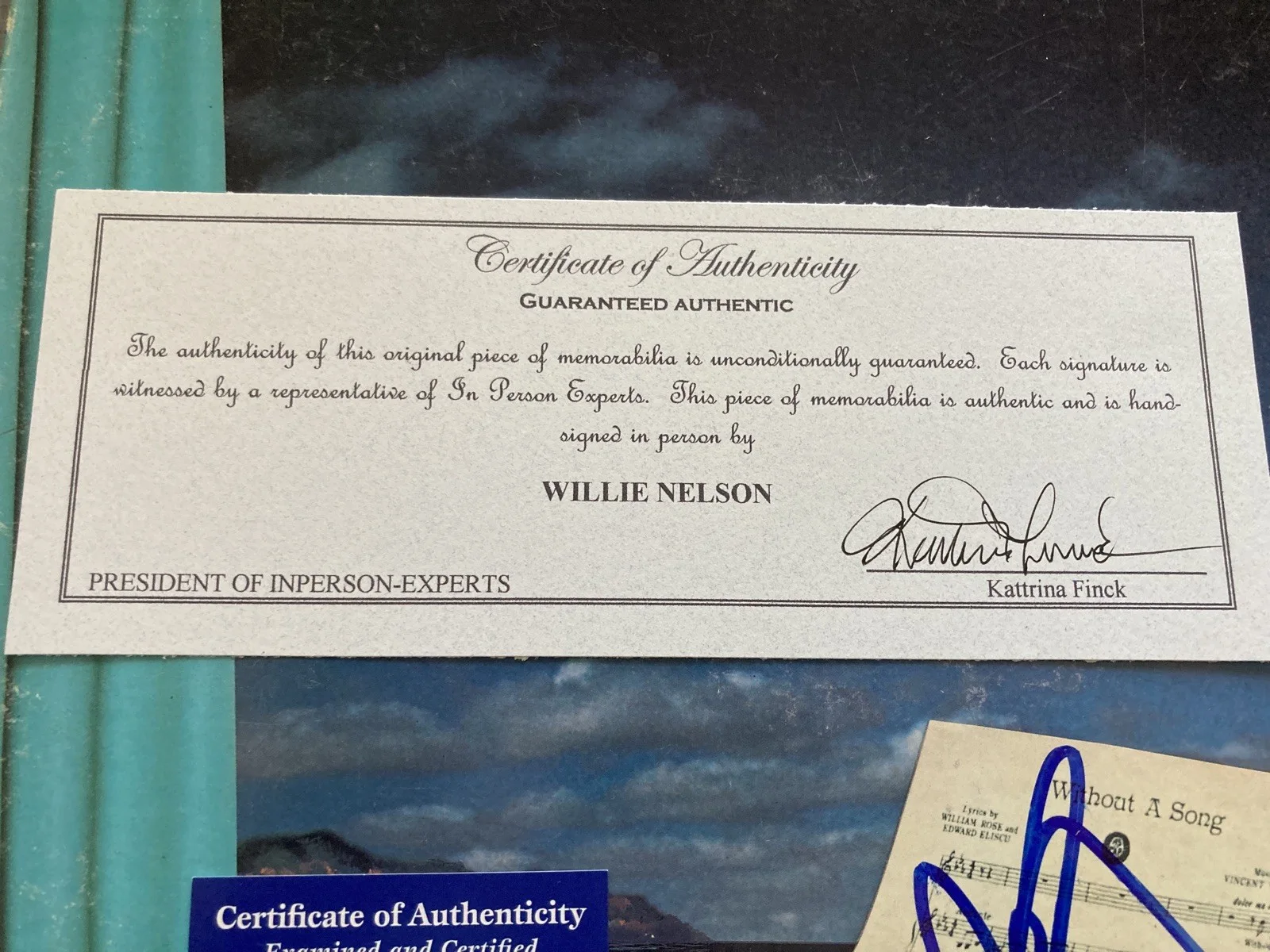 Willie Nelson Signed Auto Without a Song LP Record Album Cover PSA/DNA COA vinyl, image 5