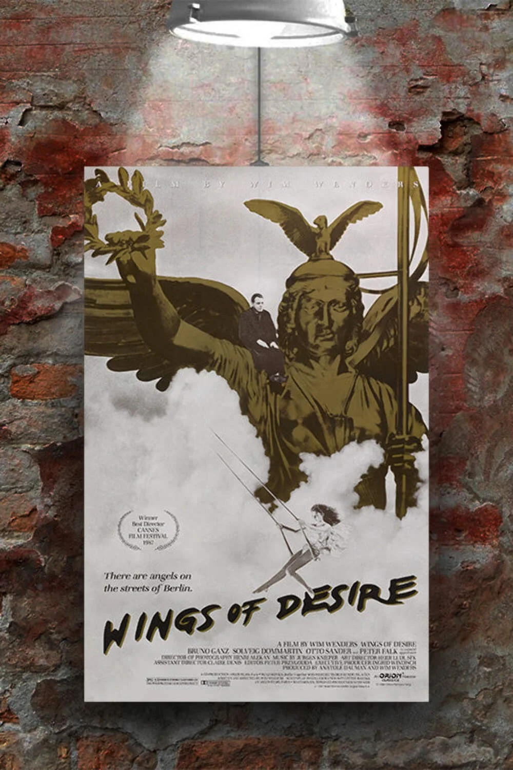 Wings of Desire Bruno Ganz | Classic Film Poster | Wim Wenders Movie Art | Cinem, изображение 2