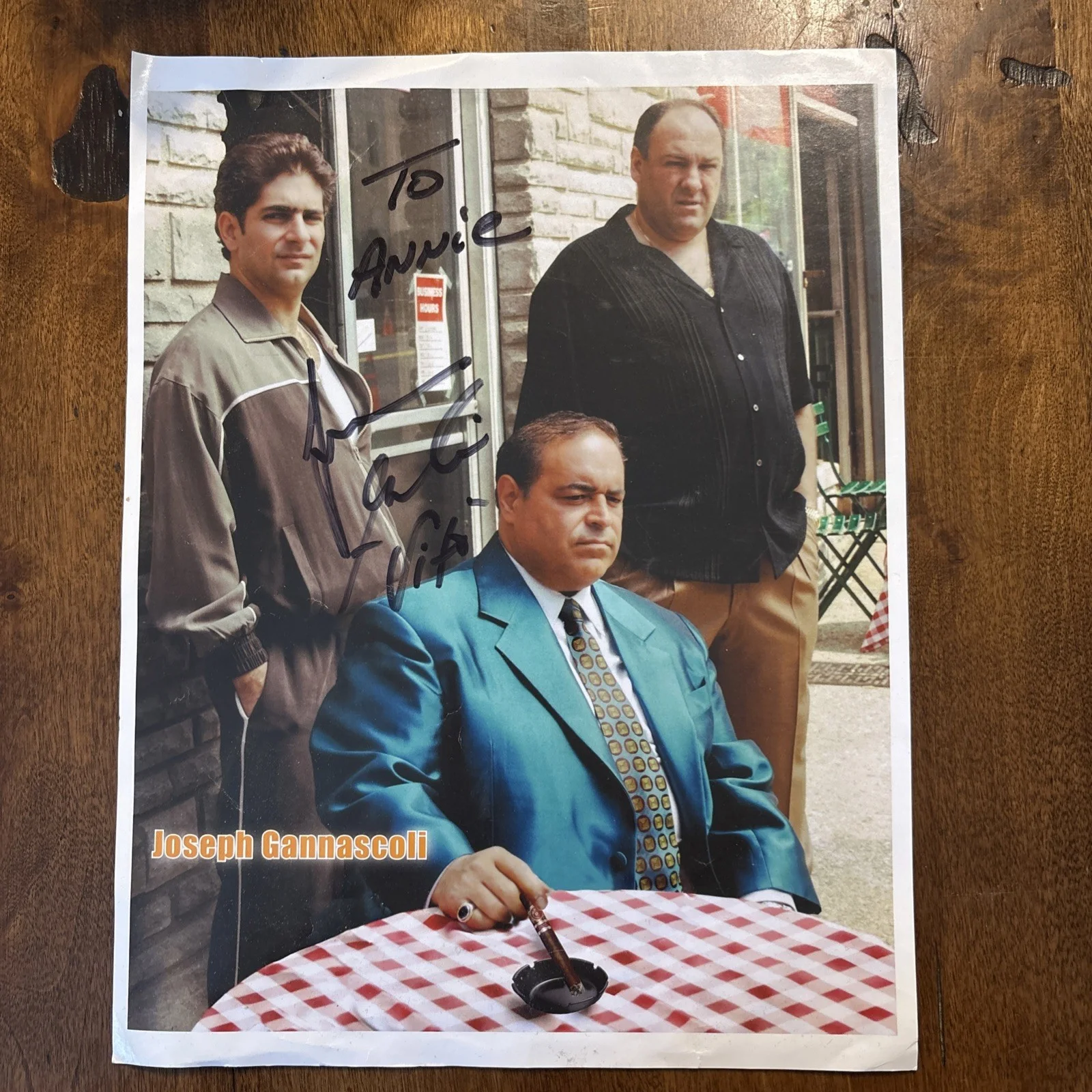 Joseph Gannascoli — Dos fotos autografiadas de Los Soprano Joseph Gannascoli hacer oferta, изображение 2