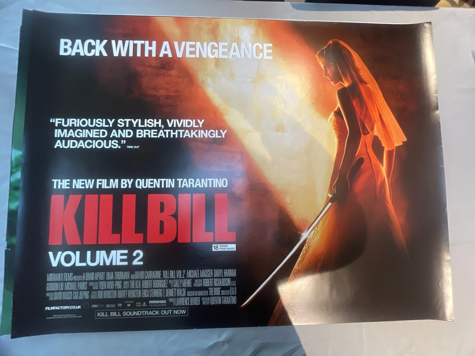 Kill Bill 1 And 2 Original Quad Posters 40x30 Double Sided Rare, image 2