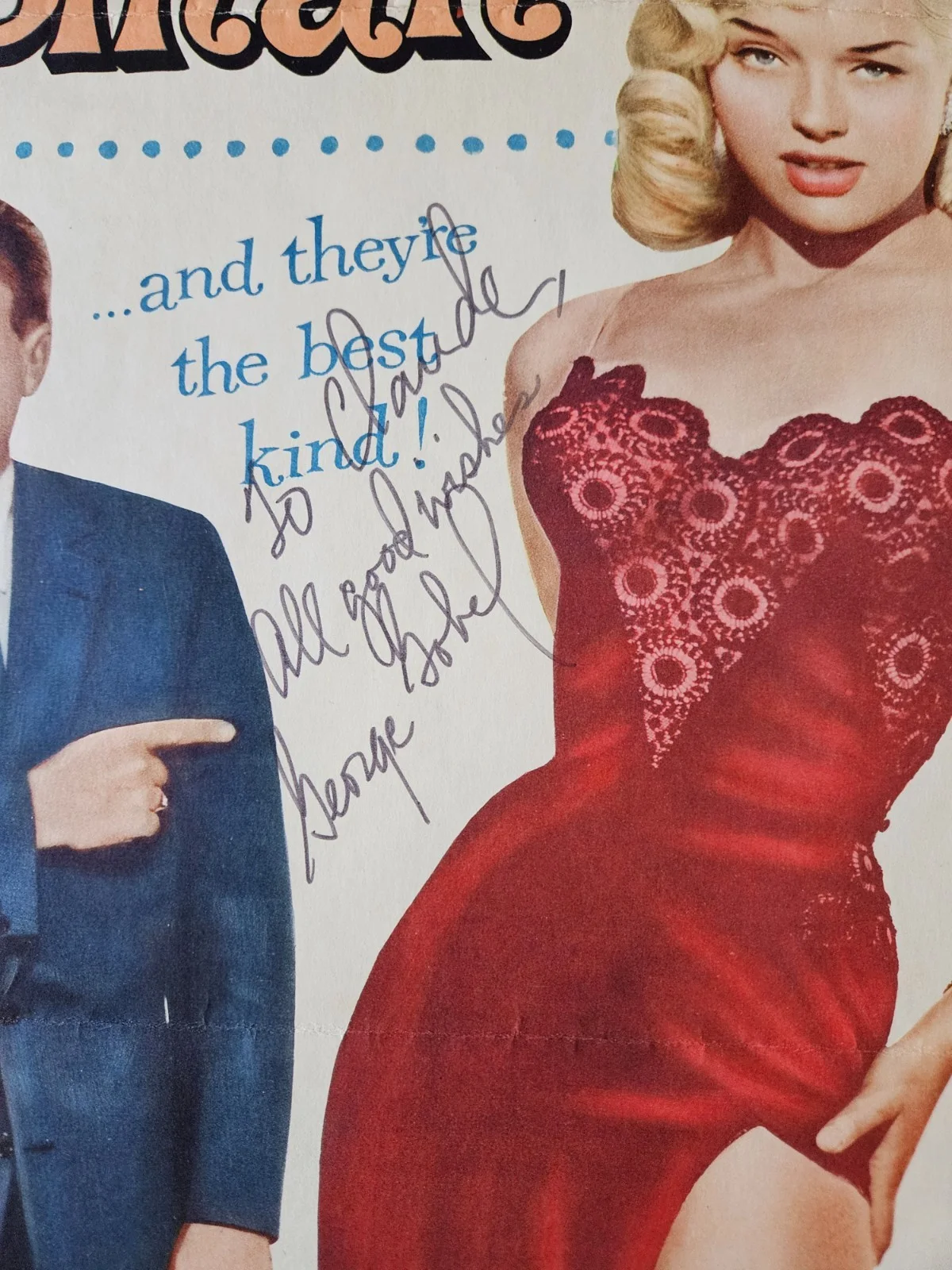 George Gobel — George Gobel Signed "I Married a Woman" 14x36 Original Movie Poster & JSA COA, изображение 2