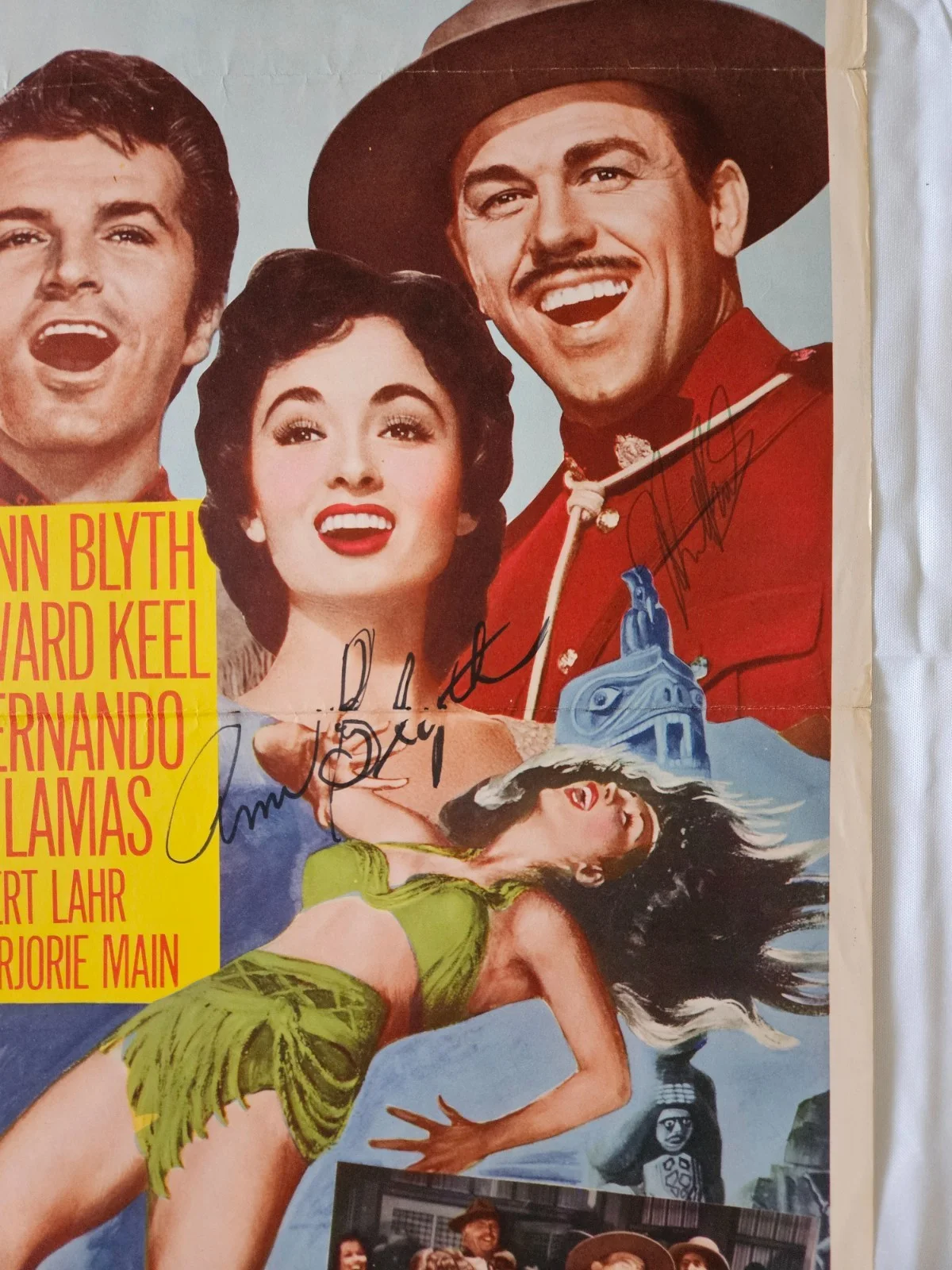 Ann Blyth Howard Keel — Ann Blyth Howard Keel Signed "Rose Marie" 14x36 Original Movie Poster & JSA COA, изображение 2
