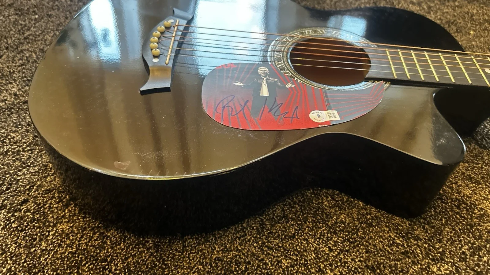 Billy Idol Signed Custom Guitar Beckett BGS COA, image 4