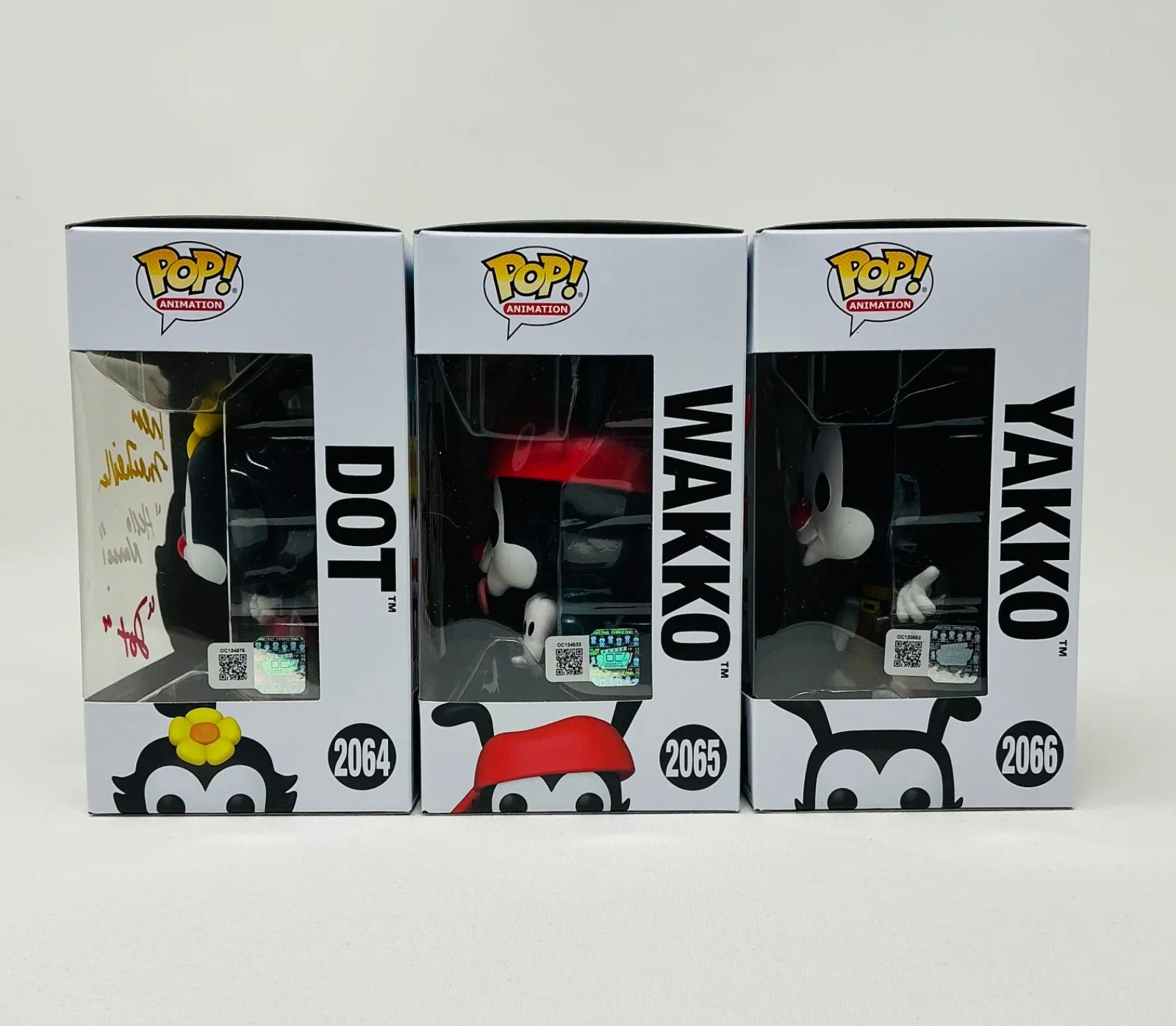 Animaniacs Autographed X3 Yakko Wakko Dot Animation Funko Pop Set OC Marketing, image 5