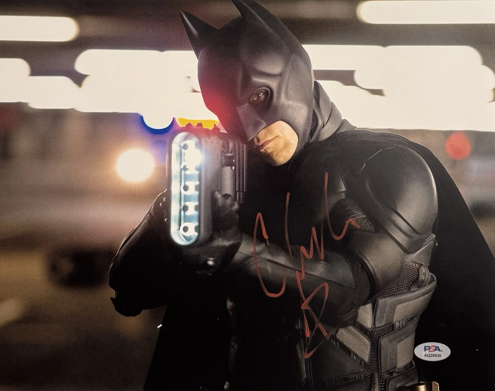 Christian Bale — Christian Bale Signed Autographed Dark Knight Rises Batman 11x14 Photo PSA/DNA