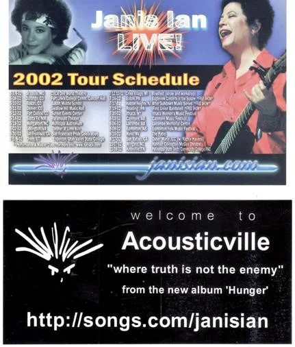 1997 JANIS IAN SIGNED AUTOGRAPH FLYER + RUDE GIRL EXPRESS NEWSLETTER + POSTCARDS, изображение 2