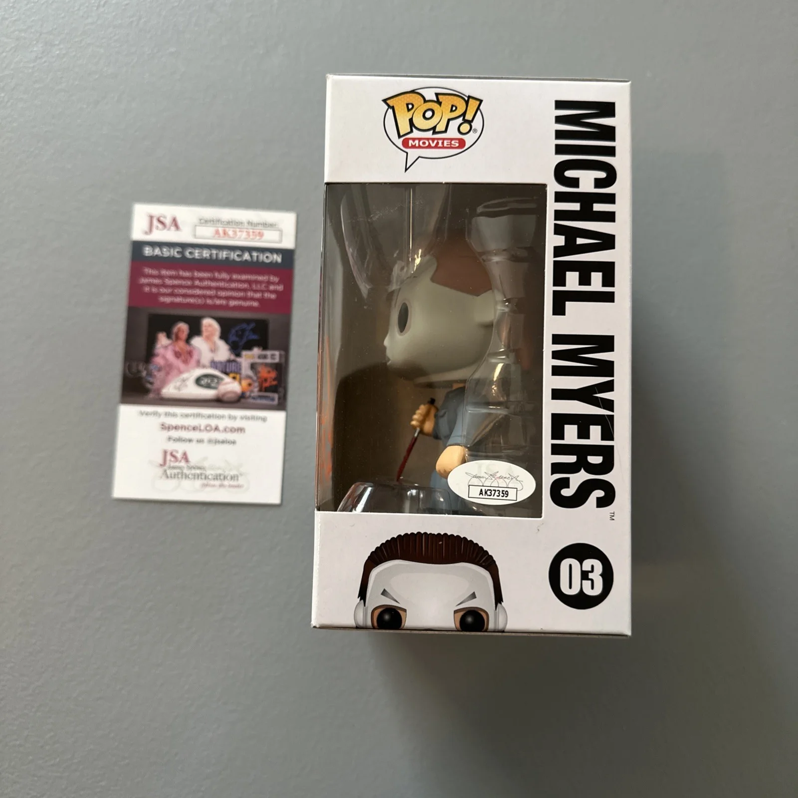 Nick Castle — Nick Castle Signed Halloween Michael Myers Funko POP 03 Autograph JSA /protector, image 2
