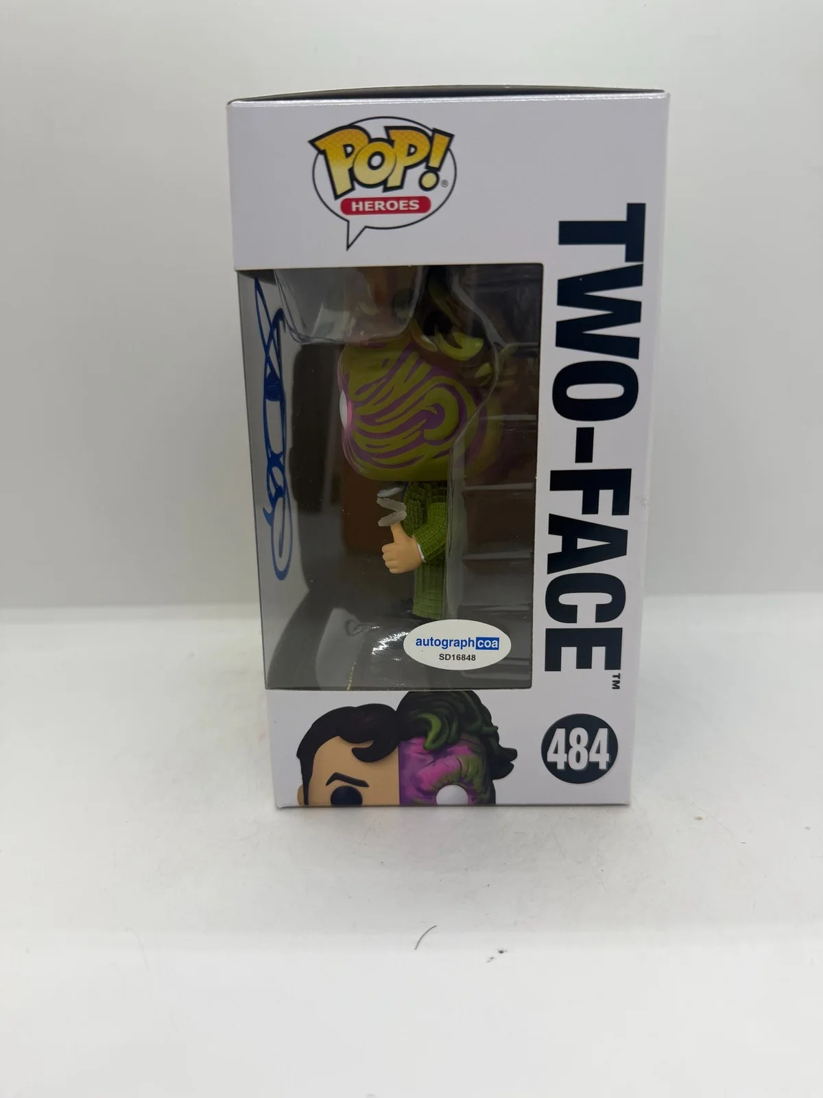 Diedrich Bader Signed Two Face Funko Pop DC Batman #484 ACOA, image 2