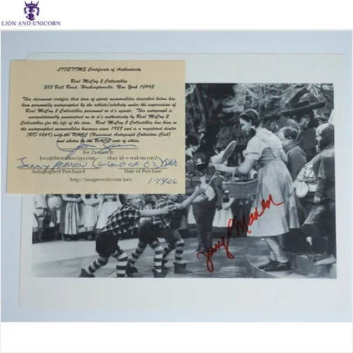 Jerry Maren Autographed 8.5x11 Photo WIZARD OF OZ MUNCHKIN Inscription JSA, изображение 3
