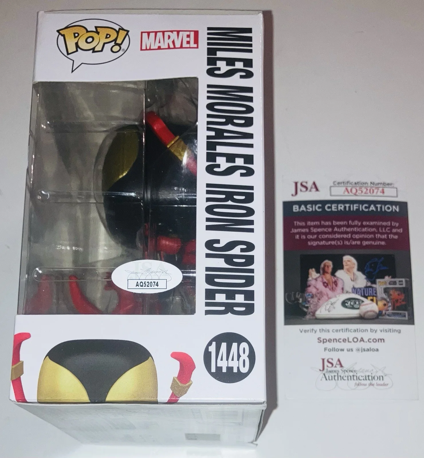SHAMEIK MOORE — SHAMEIK MOORE SIGNED AUTOGRAPHED MILES MORALES SPIDERMAN FUNKO POP 1448 JSA COA!, image 2