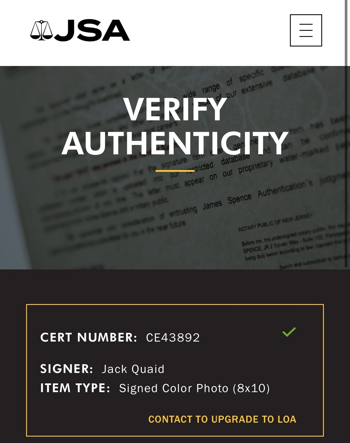 JACK QUAID — JACK QUAID SIGNED 8X10 SCREAM AUTOGRAPH SCREAM V GHOSTFACE RICHIE KIRSCH JSA (A), image 3