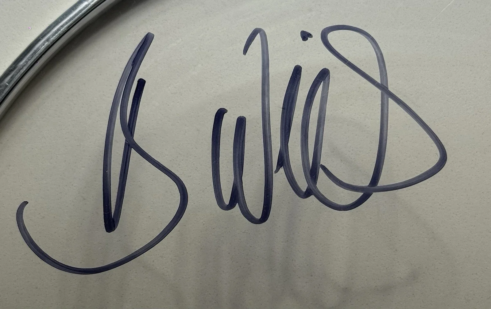 Brad Wilk Rage Against the Machine Autograph Signed Transparent Drumhead Beckett, image 2