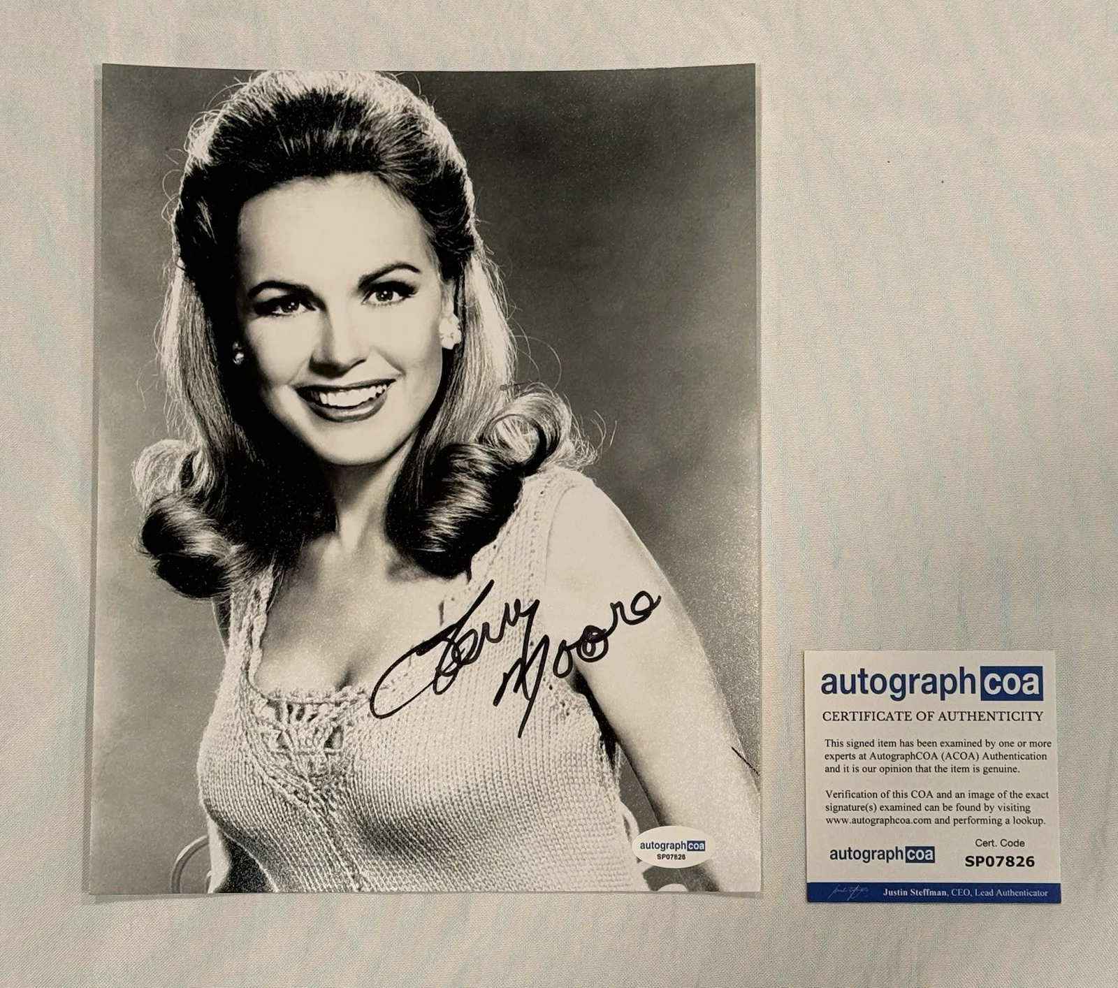 Terry Moore — Terry Moore Signed 8x10 Photo Come Back, Little Sheba, Peyton Place ACOA