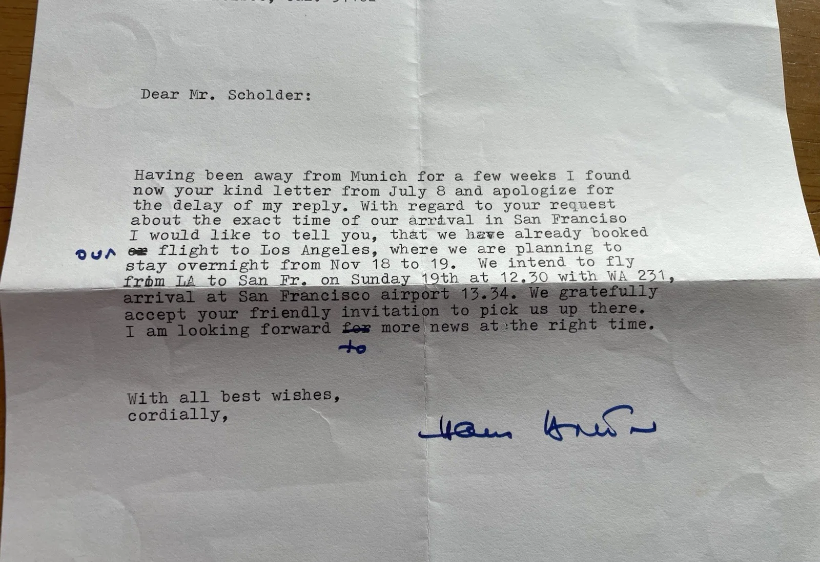 German Opera Singer Hans Hotter Autograph Letter, image 4
