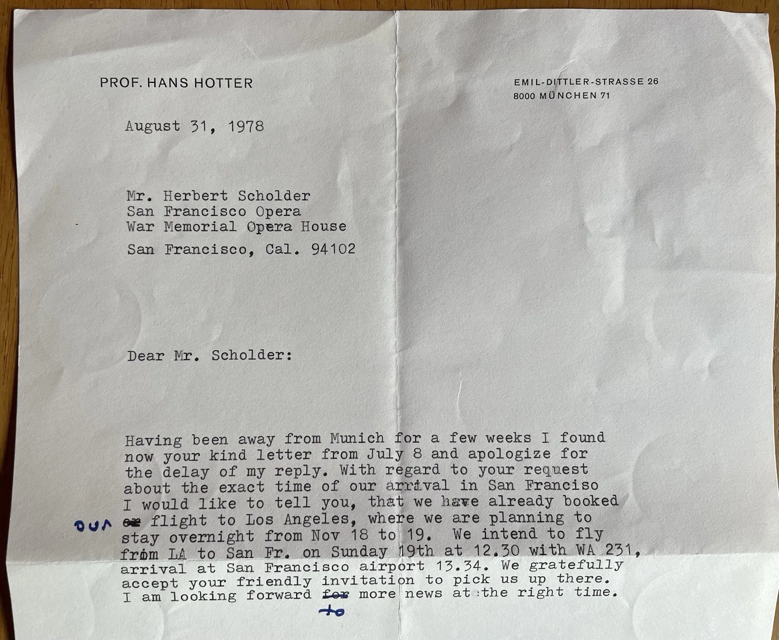 German Opera Singer Hans Hotter Autograph Letter, image 5