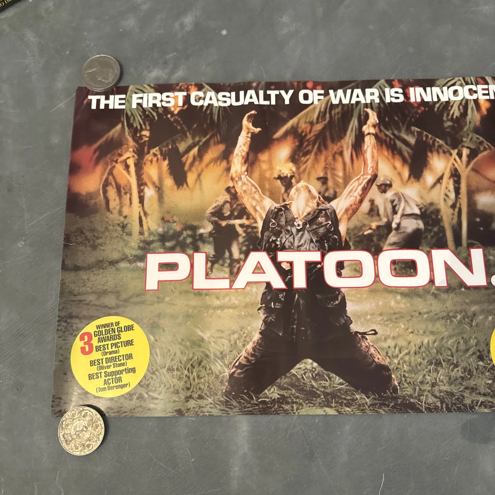 Platoon rare Original Video Shop VHS Poster 1986, изображение 2