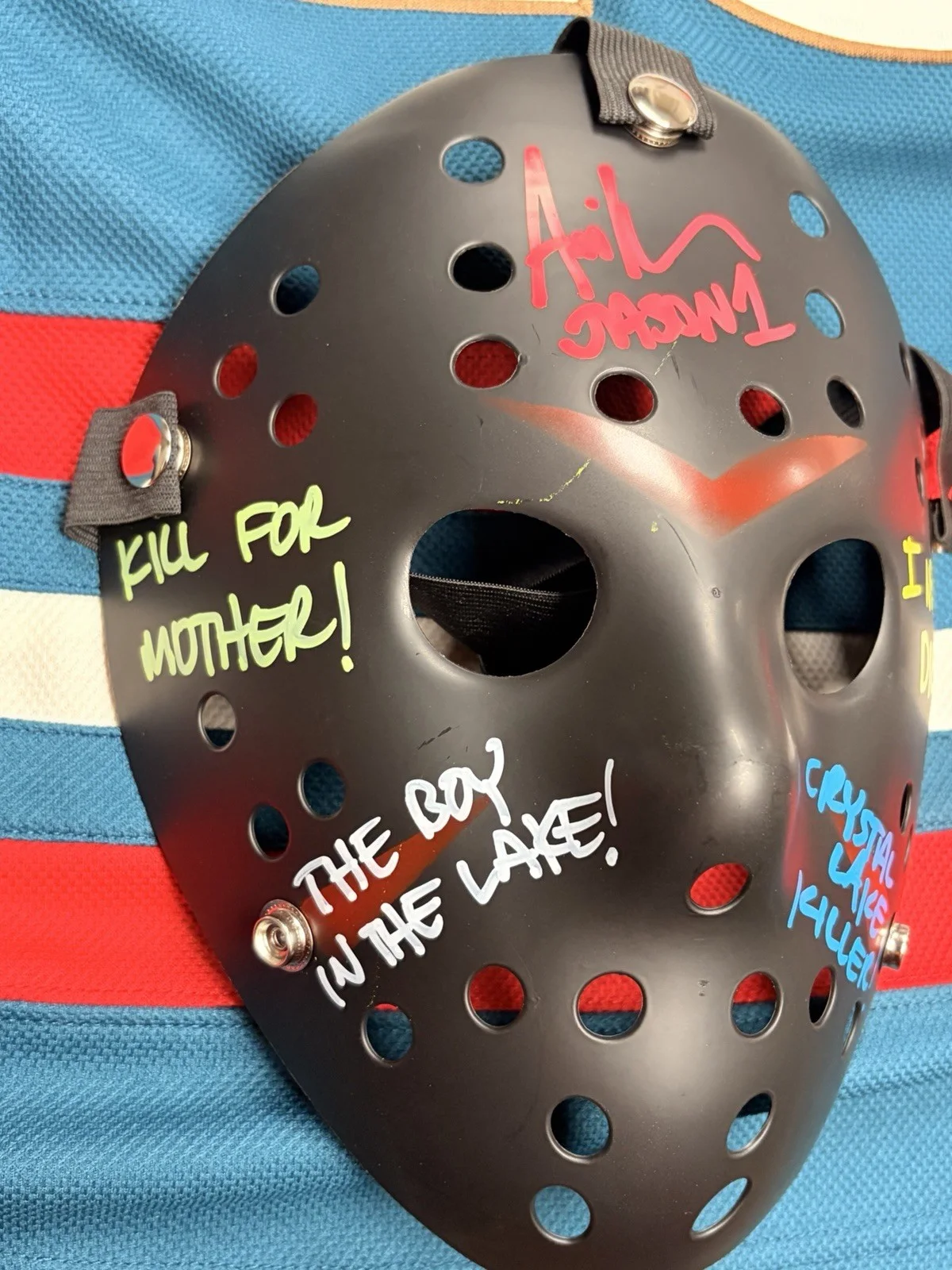 Kane Hodder Ari Lehman — Friday The 13th Signed Jersey Mask Knife JSA Beckett Jason Voorhees, изображение 3