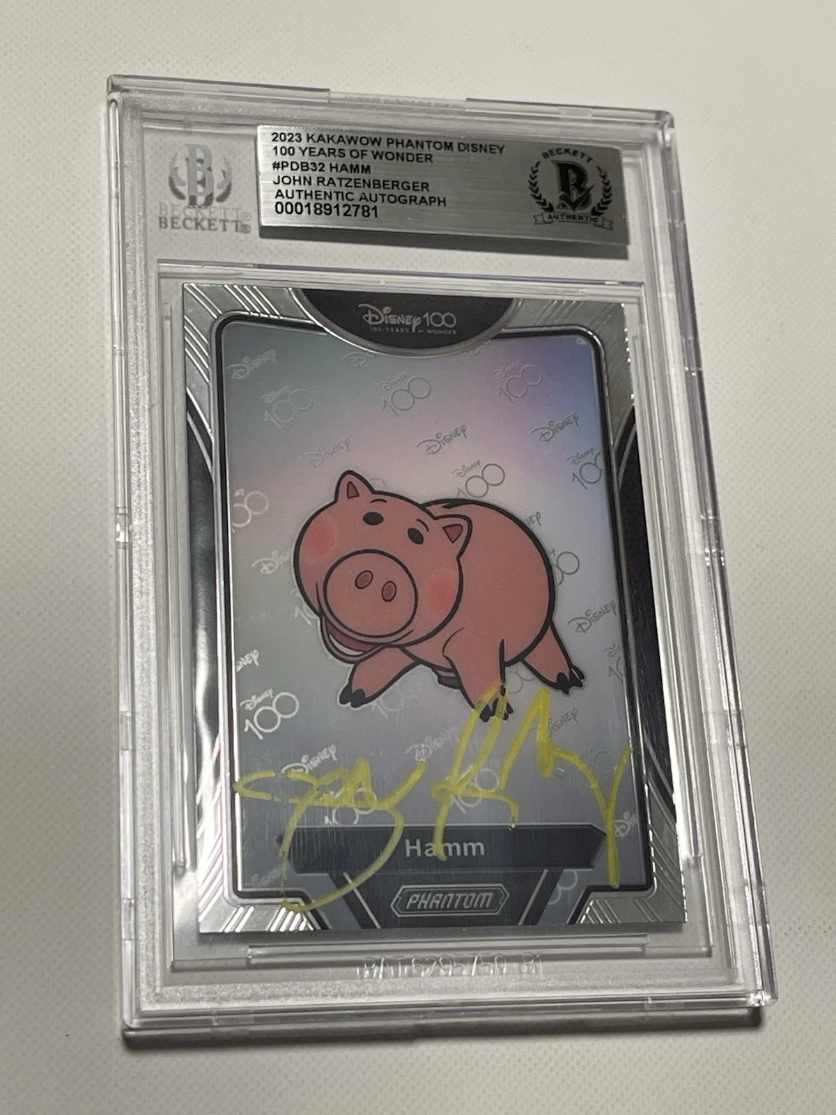 John Ratzenberger — John Ratzenberger Signed Card Disney Toys Story Hamm IP Slabbed Beckett BAS d