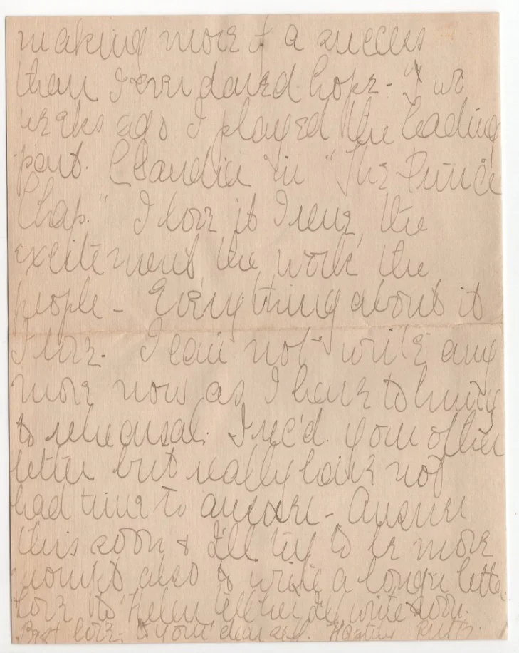 Ruth Chatterton Signed Letter 1909 (Age 17) / Autographed Actress GREAT CONTENT, image 2