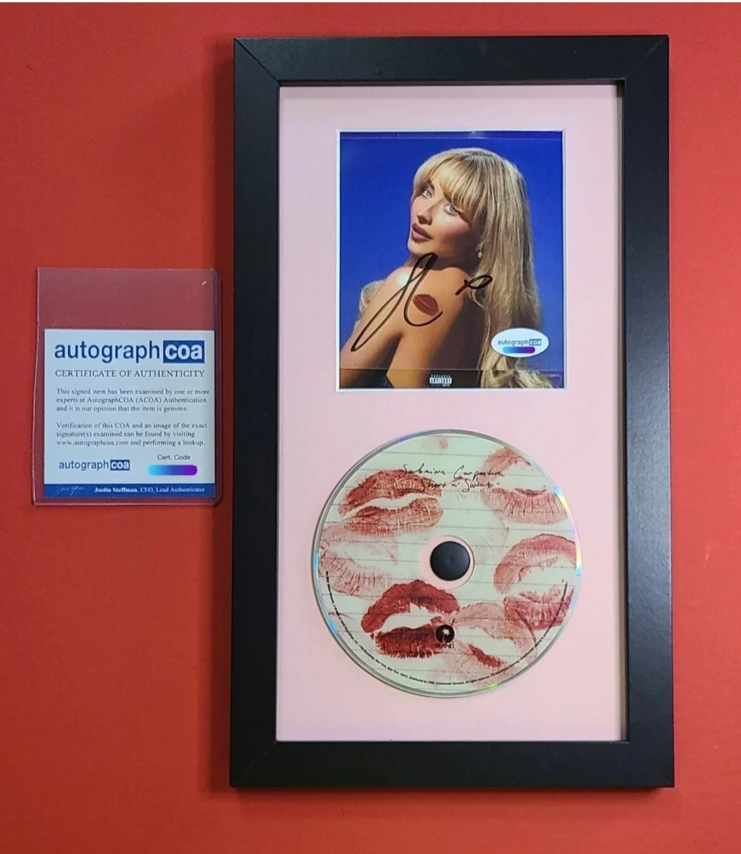Sabrina Carpenter — Sabrina Carpenter Autographed Signed Framed CD Short N Sweet ACOA BONUS PINK