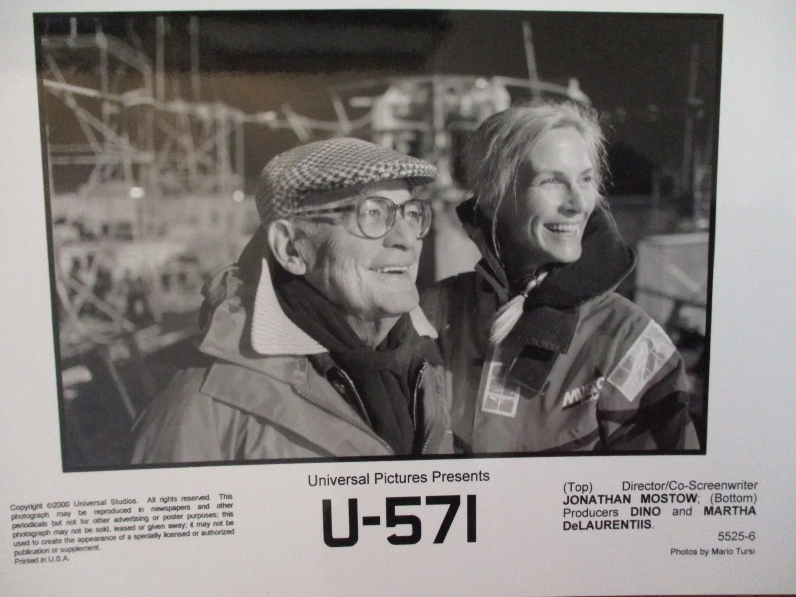 Dino & Martha DeLaurentiis/Jonathan Mostow("U-571")2000 8 x 10 B & W Press Photo, изображение 2